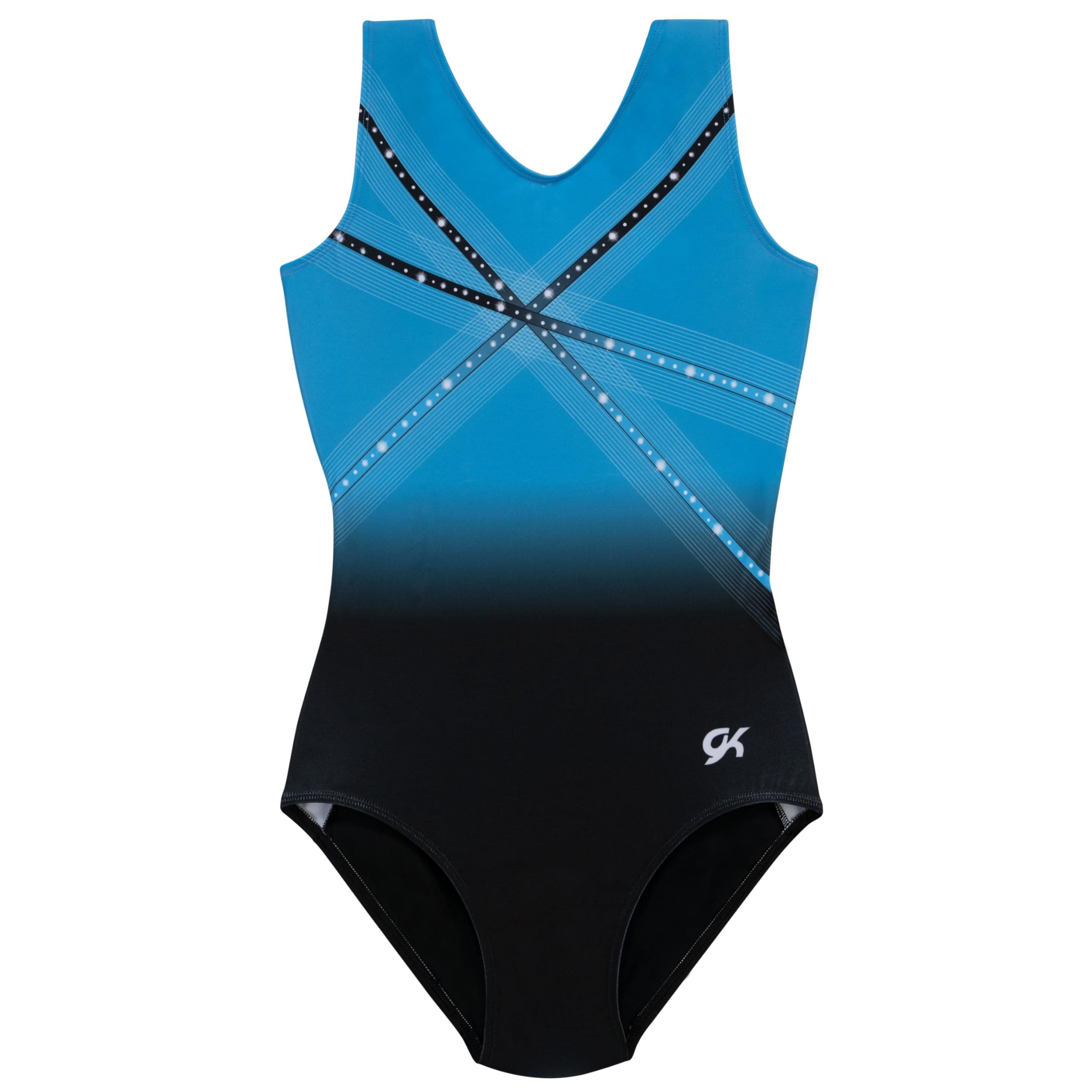GK Glitz & Glam Gymnastics Leotard for Girls with Matching Scrunchie