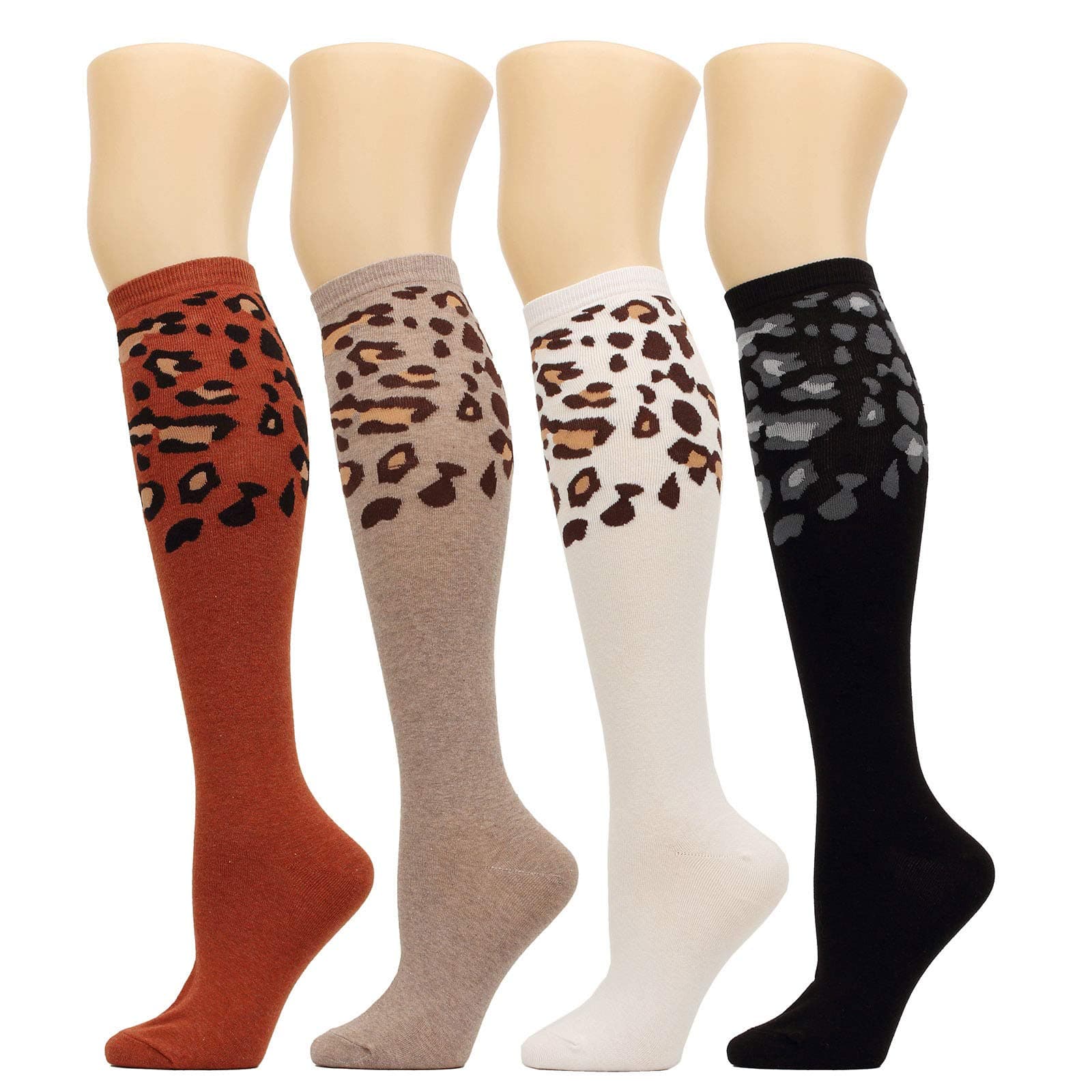 Women's Knee High Socks Luxury Cotton Cable Ribbed Solid Girl Stylish Design Fun