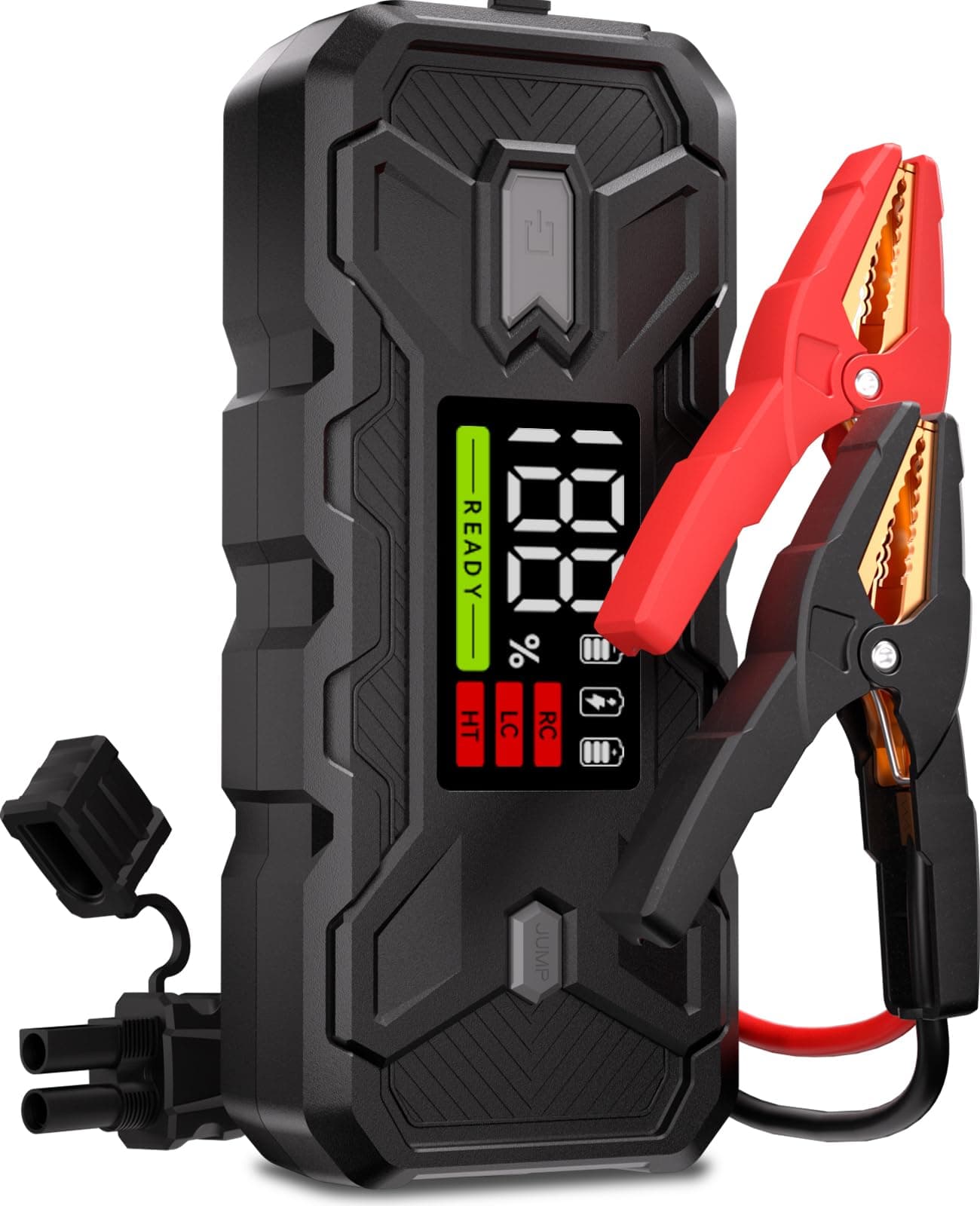 Portable Car Battery Jump Starter: 3000A Battery Jumper Pack for Car Engines Up to 8.0L Gas/Diesel, Ultrasafe Jumper Box with Jumper Clamps & Emergency LED Lights, Power Bank with PD65W Quick Charge