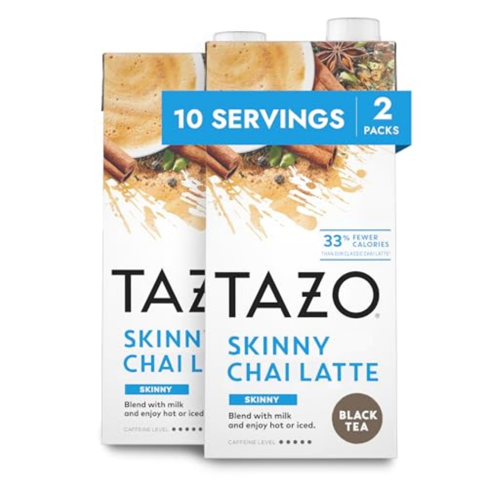 TAZO Skinny Chai Latte Concentrate, Hot or Iced Black Tea, Easy-to-Serve, Eve...