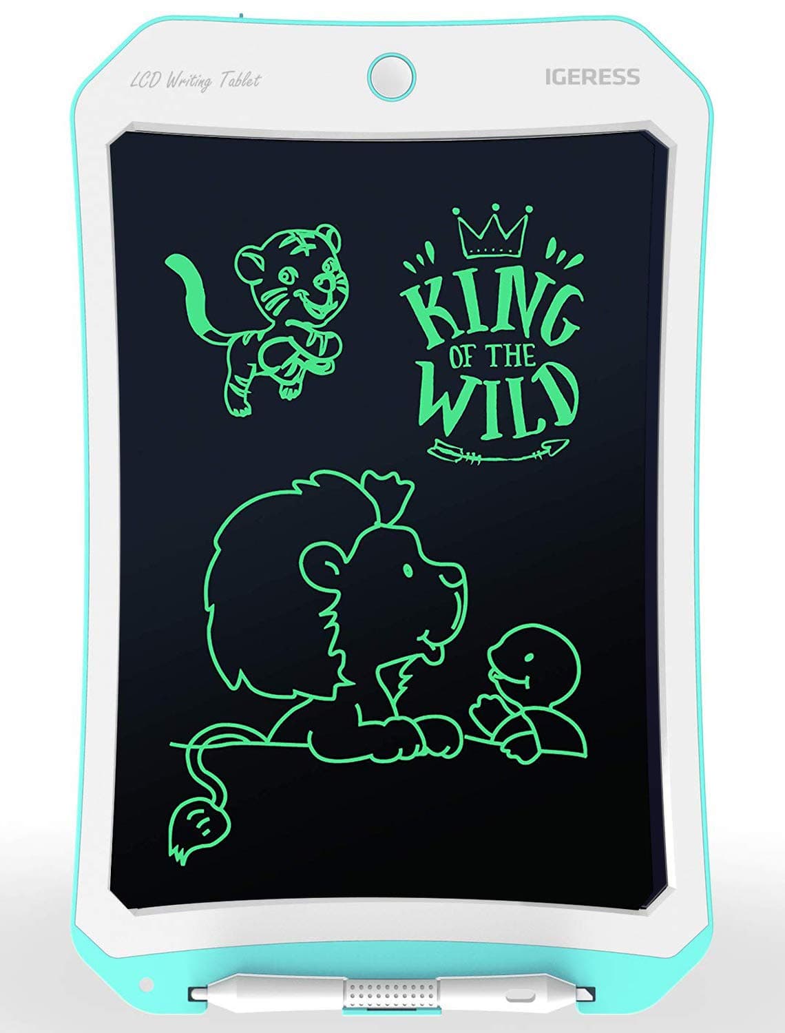 IGERESS Newest 10 inch Blue LCD Writing Tablet Board Drawing Tablet Board with more Thickness Writing Footprint Screen for Kids and Adults’ Learning, Entertainment and Working(Blue) …