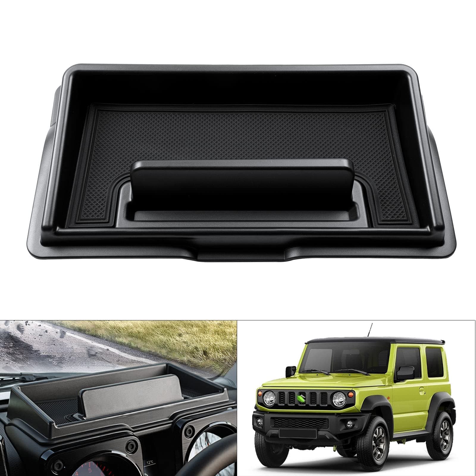 Autorder Custom Fit for Center Console Dash Organizer Suzuki Jimny 2019-2022 JB64/JB74 Accessories Dashboard Insert Tray with Cellphone Holder Storage Box