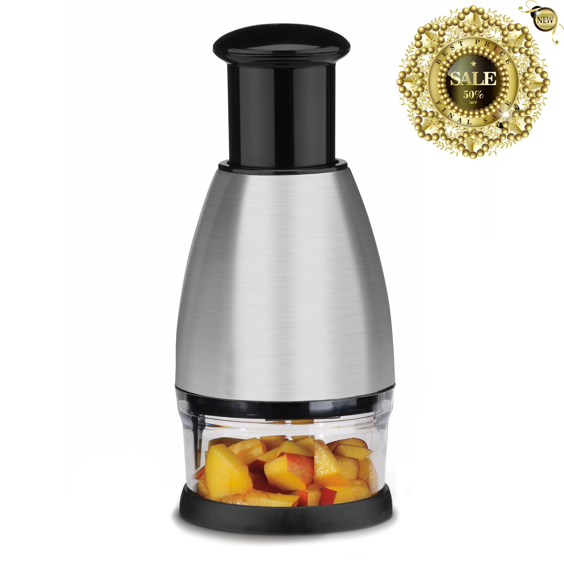 KAYCROWN Premium Stainless Steel Chopper And Dicer Chop Veggies Herbs And Nuts With Ease