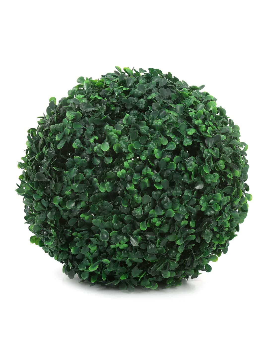 Fourwalls PVC Plastic Artificial Eucalyptus Boxwood Topiary Grass Ball (28 cm x 28 cm x 28 cm, Green, Set of 2)