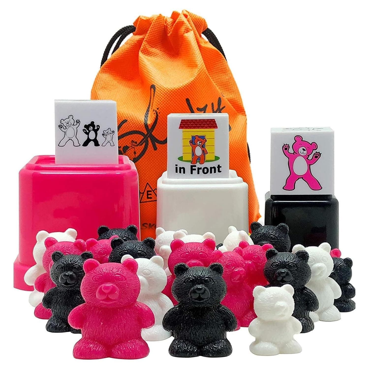 Skoolzy Counting Bears, Matching Cups and Game Dice Jumbo 43 Piece Set with ebook Included - Preschool Learning Toys - Color Sorting Bear Counters - Sorting Bears for Toddlers