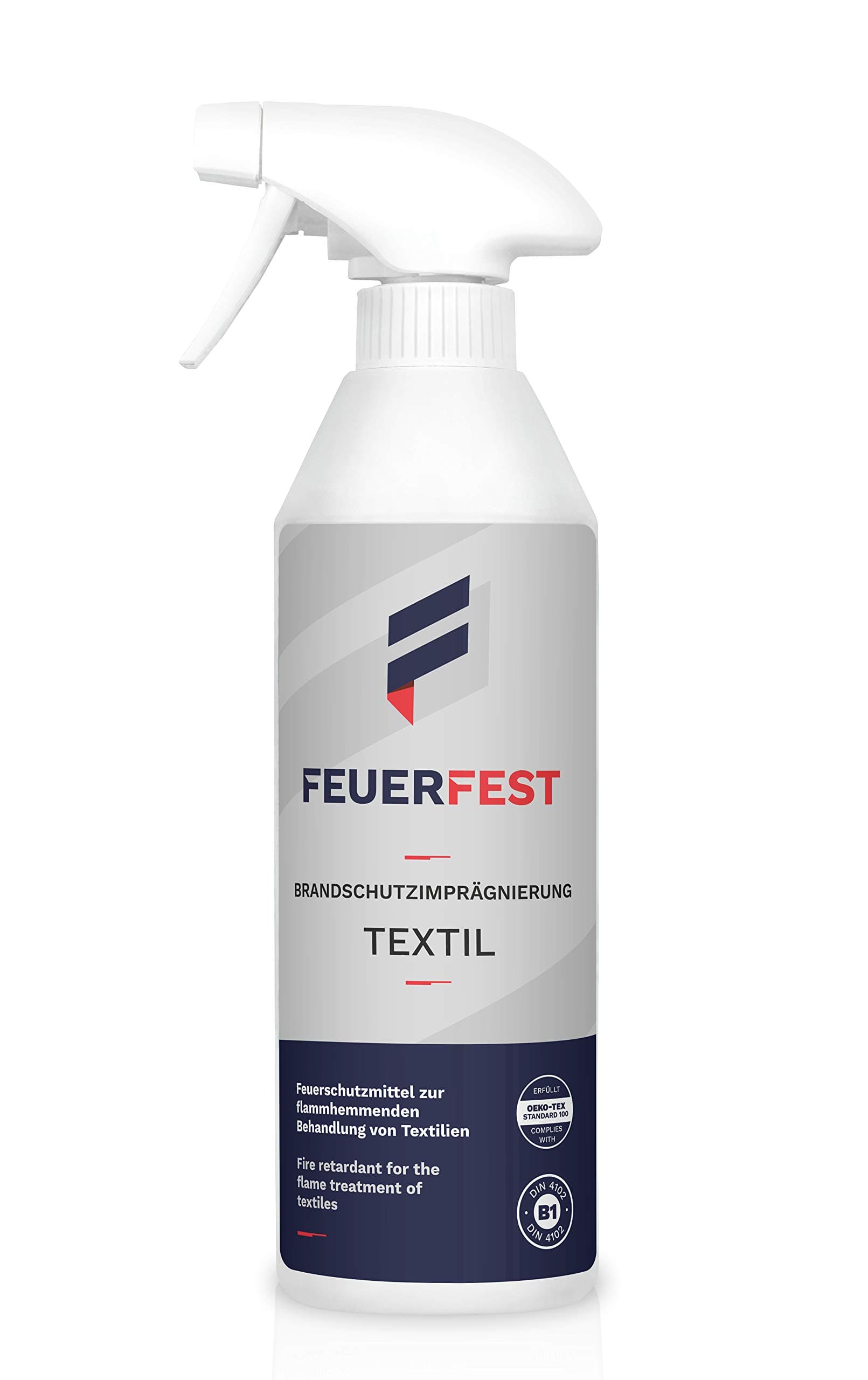 Fire-Resistant Waterproofing Spray for Textiles – DIN 4102-B1 & Oeko-Tex Certified – High-Performance Fire Retardant Treatment, Colourless and Solvent-Free – Use in Spray or Dip 560 ml
