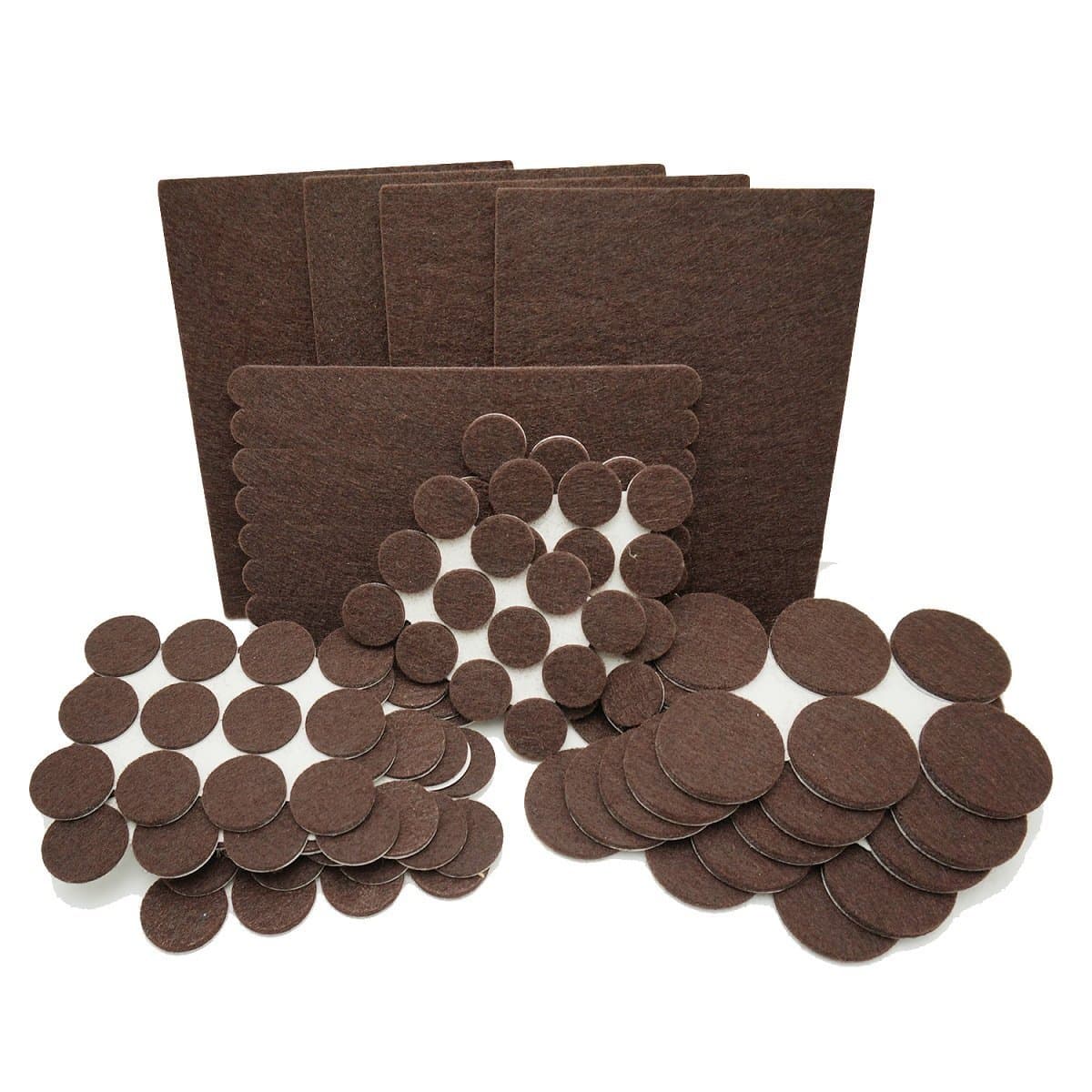 Heavy Duty Self Adhesive Felt Furniture Pads for Floor and Surface Protection Variety Value Pack Chair and Furniture Sliders for Table Legs, Sofas, Lamps, TV's, and Potted Plants, 156 Piece