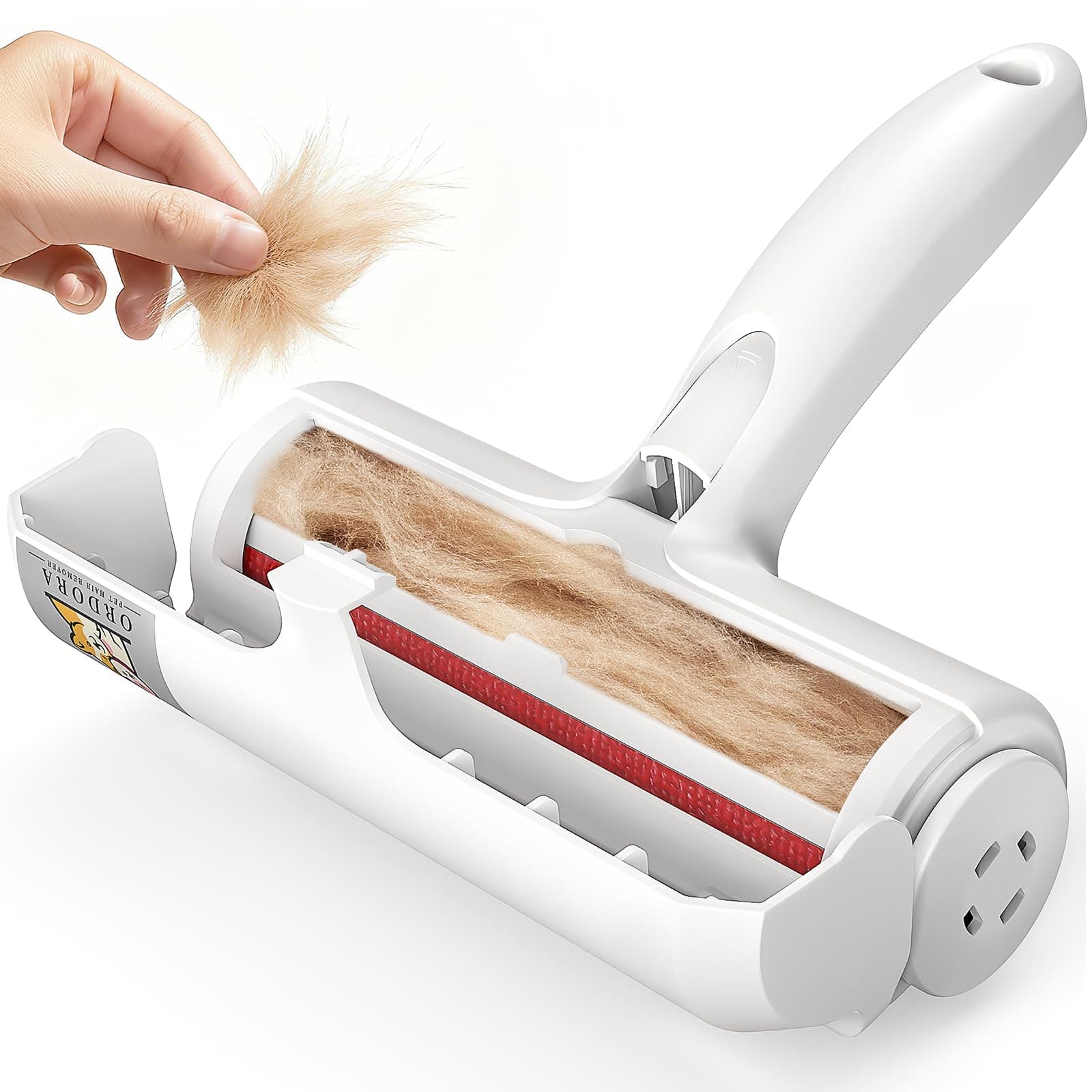 ORDORA WOQZILINE Pet Hair Remover - 1 Double-Sided Standard-Size, 1 Travel Pet Hair Removal Brush Hair Remove Cat and Dog Fur, Lint, Fluff from Carpet, Car Seat, Couch, Clothing, Bedding,