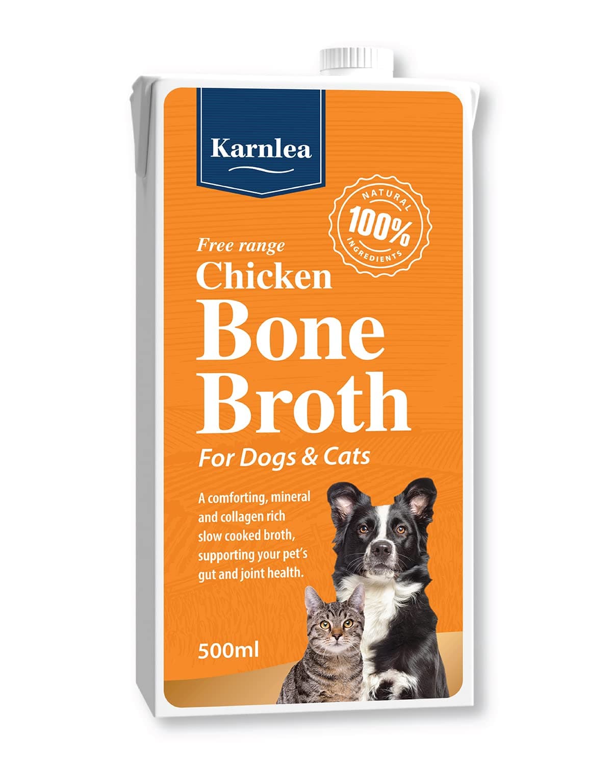 Chicken Bone Broth for Dogs & Cats - Free Range | 100% Real & Natural Liquid Bone Broth for Pets | High in Collagen & Protein for Healthy Joints, Gut, Digestion, Skin & Sickness Recovery