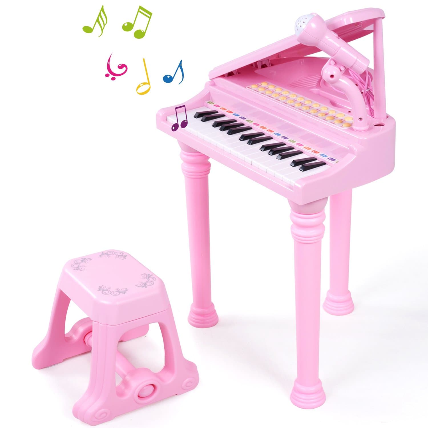 SGILE Piano Toy, Musical Keyboard Toy with Microphone, Audio Link with Mobile MP3 IPad PC, Medium