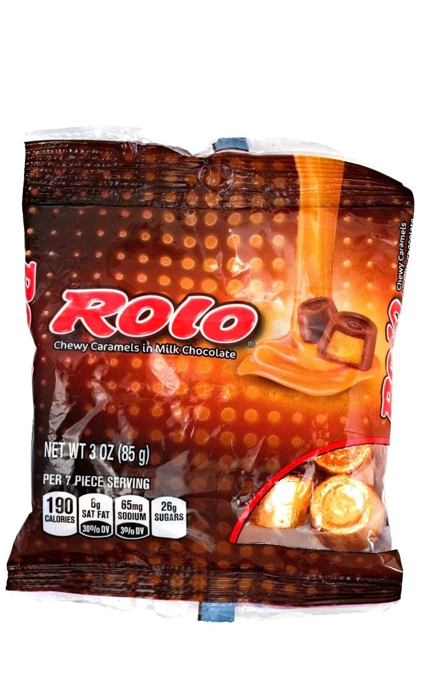 Hershey (1) Bag Rolo - Chewy Caramels in Milk Chocolate - Individually Wrapped Candy Pieces - Gluten Free - Net Wt. 3 oz