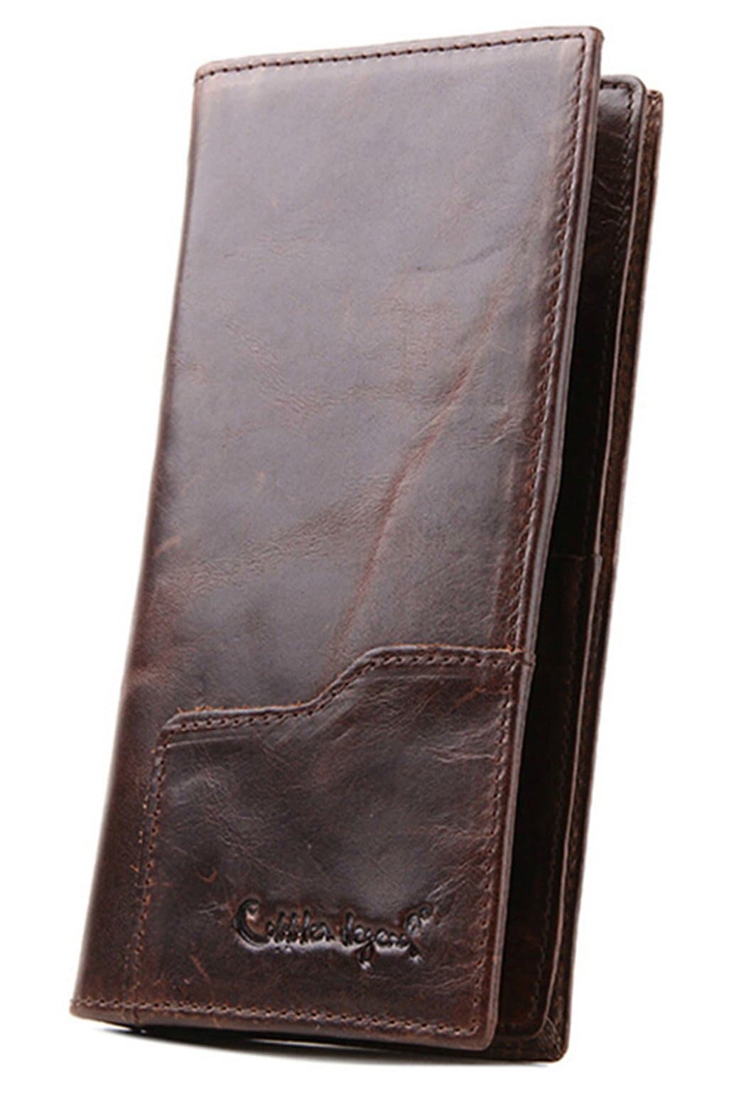 Cobbler Legend Genuine Leather Mens Long Bifold Wallet Card Holder Change Handbag