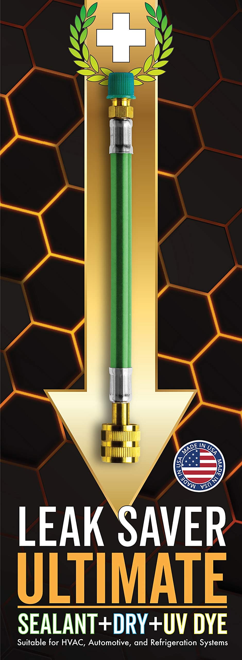 Leak Saver Direct Inject Ultimate 3-in-1 | AC Refrigerant Leak Sealer | with UV Dye & Moisture Remover | for Most HVAC Systems Up to 5 Tons - Professional AC Leak Sealer - AC Stop Leak