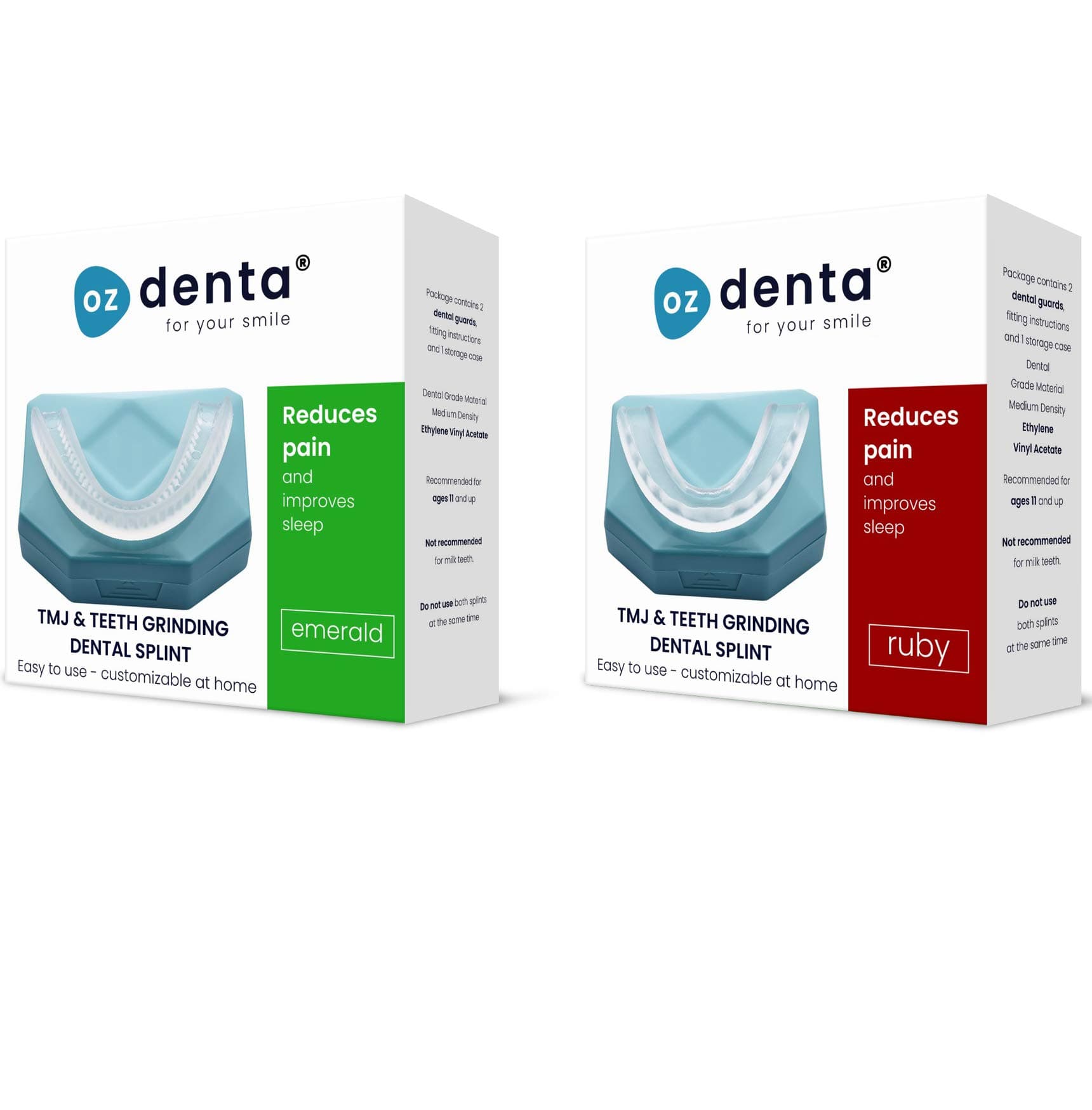 4 x Professional Mouth Guard for Teeth Grinding Night Bruxism to Stop Jaw Clenching Sleeping Dental Protection for Gritting or Gnashing Joint in Sleep Occlusal TMJ Splint