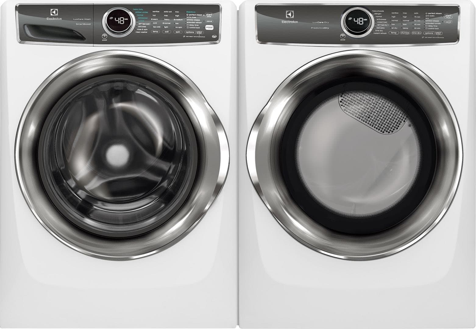 Electrolux White Front Load Laundry Pair with EFLS627UIW 27" Washer and EFME627UIW 27" Electric Dryer