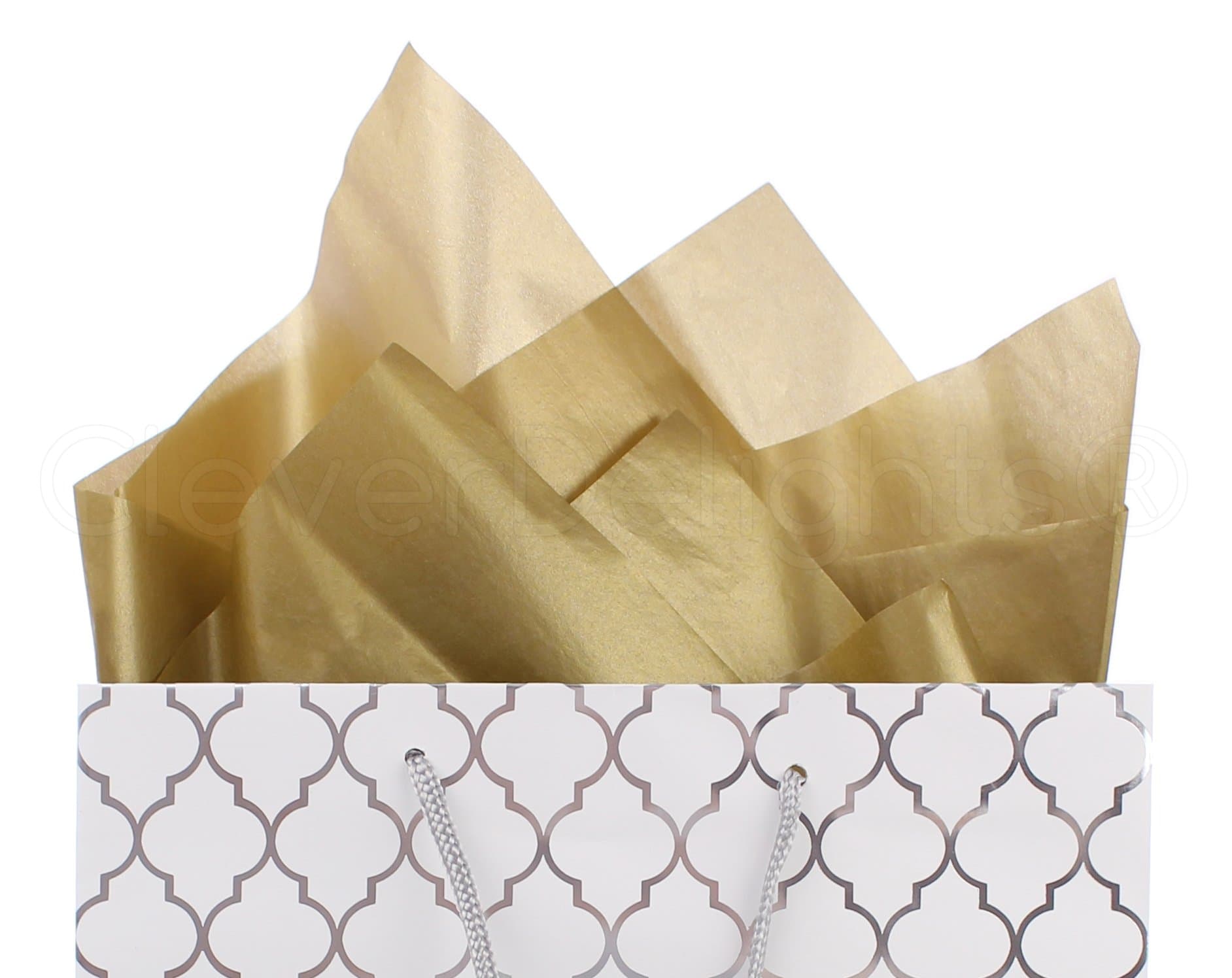 CleverDelights Metallic Gold Premium Tissue Paper - 100 Sheets - 20" x 30" - Gift Wrap Paper