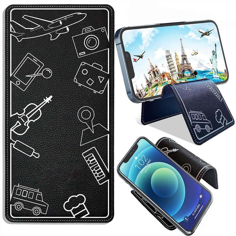 Funito Airplane Travel Essentials for Flying Flap Cell Phone Holder & Flexible Tablet Stand for Desk, Bed, Treadmill, Home & in-Flight Airplane Travel Accessories - Travel Must Haves Cool Gadgets