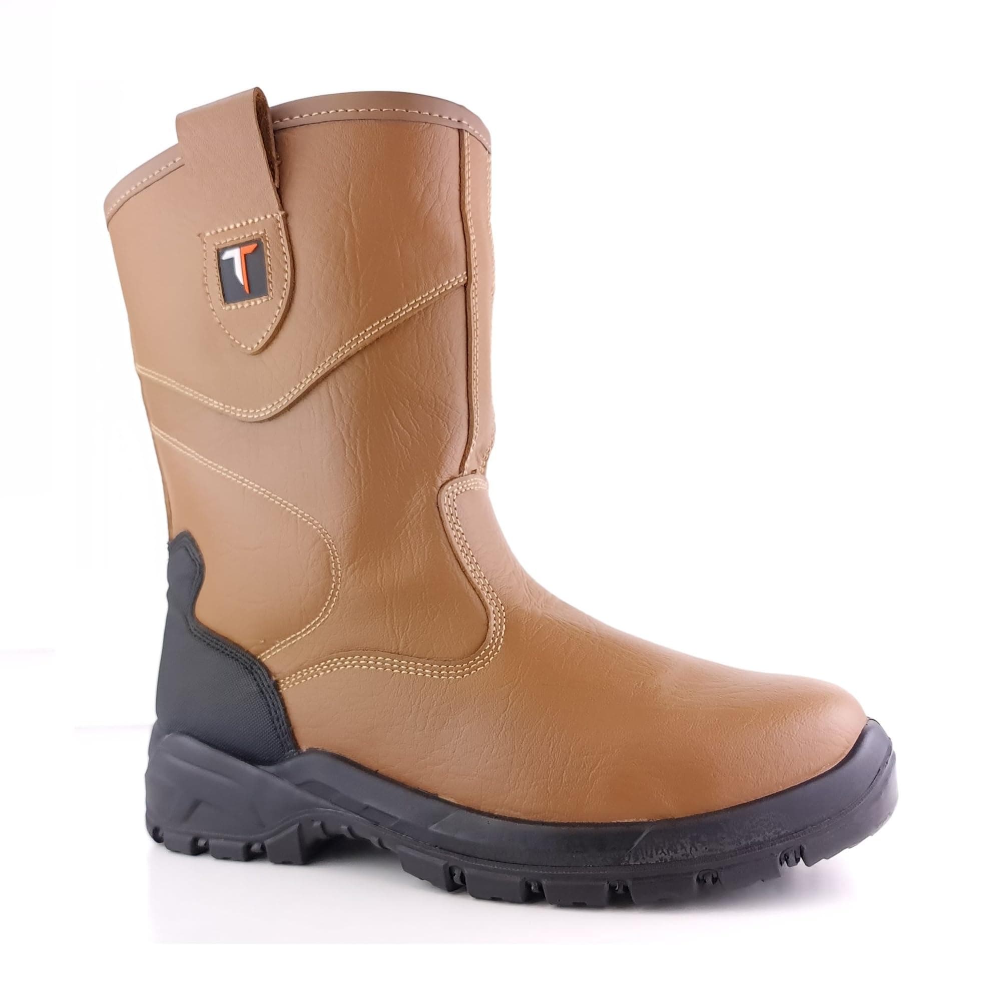 TUFFKING9050 S1P Mens Tan Fur Lined Steel Toe Cap Rigger Safety Boots Work Boot (4 UK)