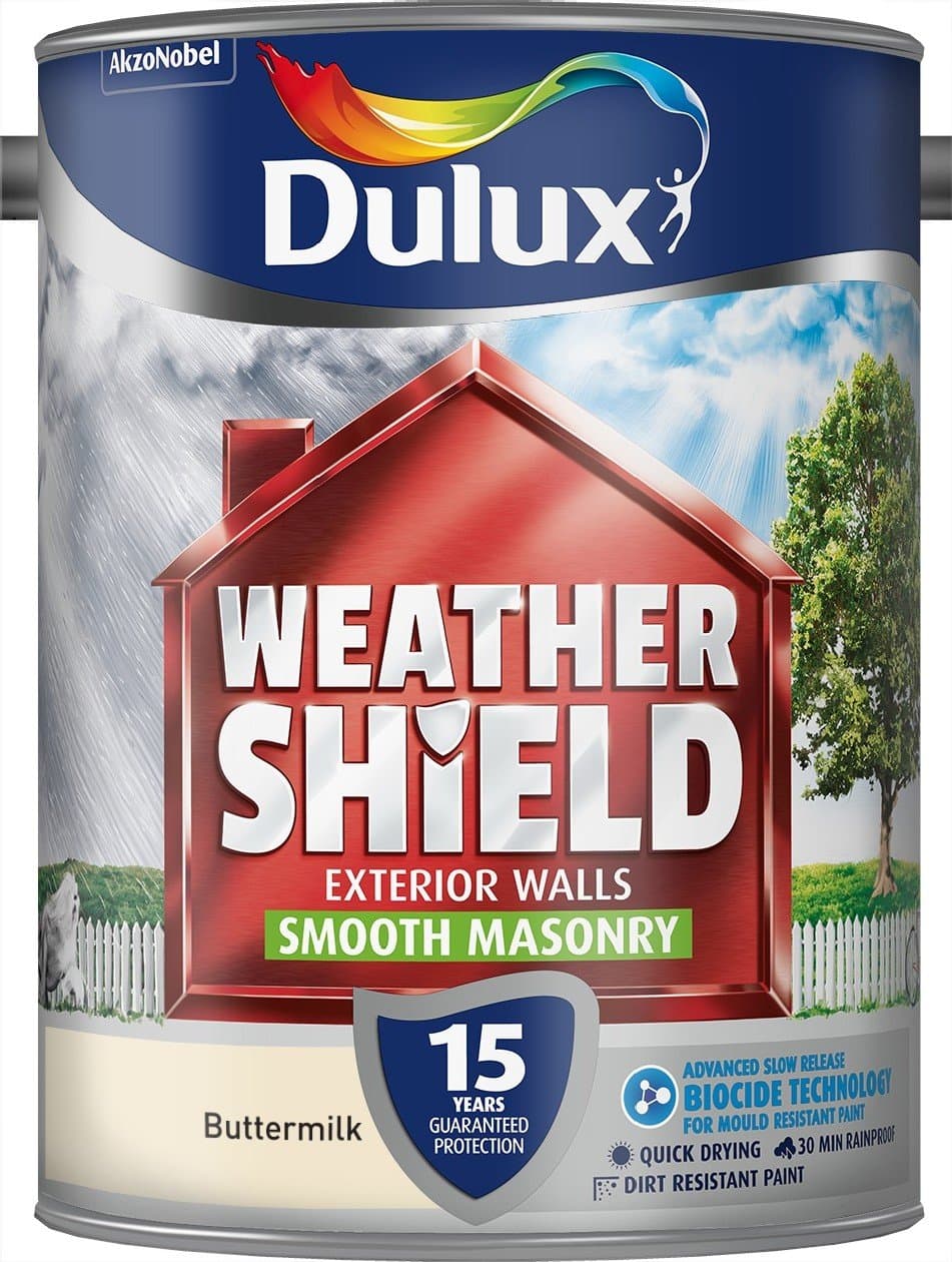 Dulux Weathershield Smooth Masonry Paint - Buttermilk - 5L