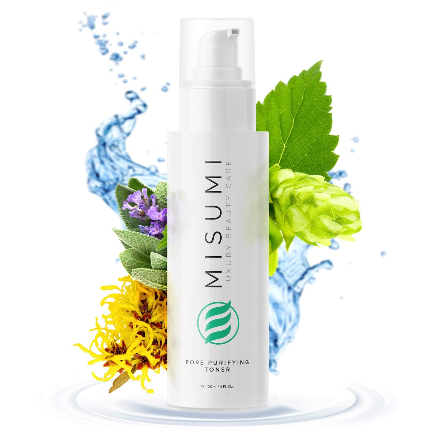 Purifying Toner for Face & Skin – Pore Minimizer Facial Astringent Acne Treatment for Women & Men – Witch Hazel, Lavender, Sage & Hops Combination for All Skin Including Dry, Oily and Sensitive