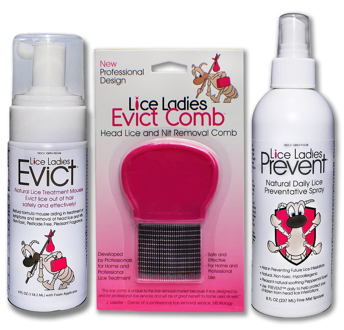 Lice LadiesKids Lice Treatment Pack Safe Lice Treatment for Kids | Stops Lice, Lice Eggs, Super Lice, Nits| 3pc Kit | Daily Lice Prevention Spray, Stainless Steel Lice & Nit Comb