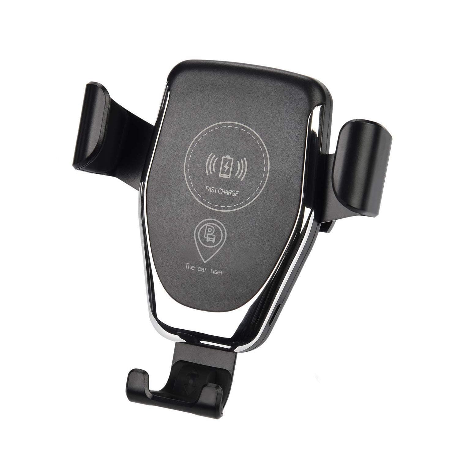 Lotusleaffollows Wireless Charger Car Mount, One-Hand Auto Clamping Air Vent Phone Holder, 10W Fast Charging for Samsung Galaxy S8 S9 S7 Note 8. 7.5W Compatible with iPhone 8/XS/XR/X and Qi Enabled Devices.Black