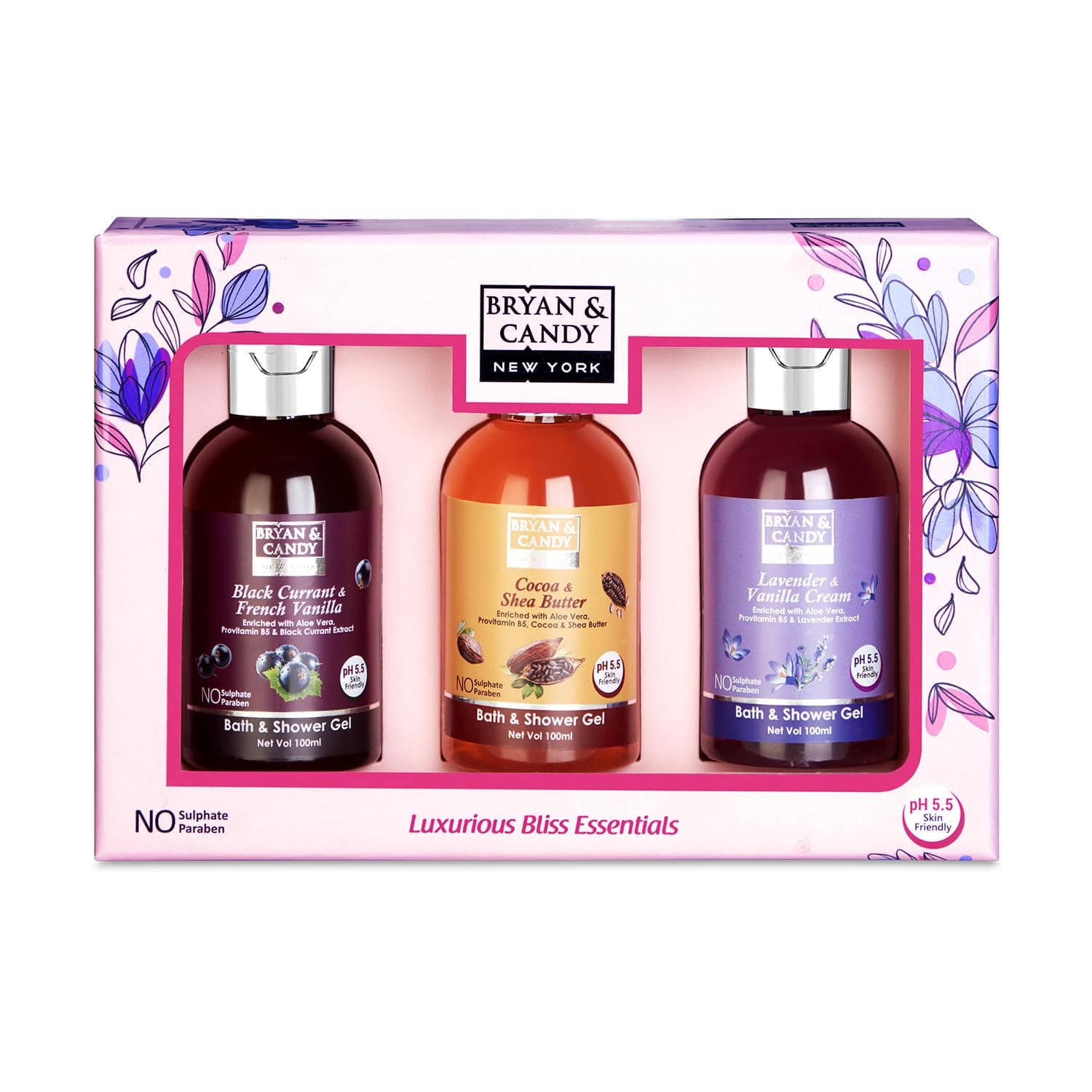 Luxurious Bliss Essential Shower Gel Combo Kit Women's Day Gift Set For Women And Men | Ph5.5 Skin Friendly, Fresh Fragrances |