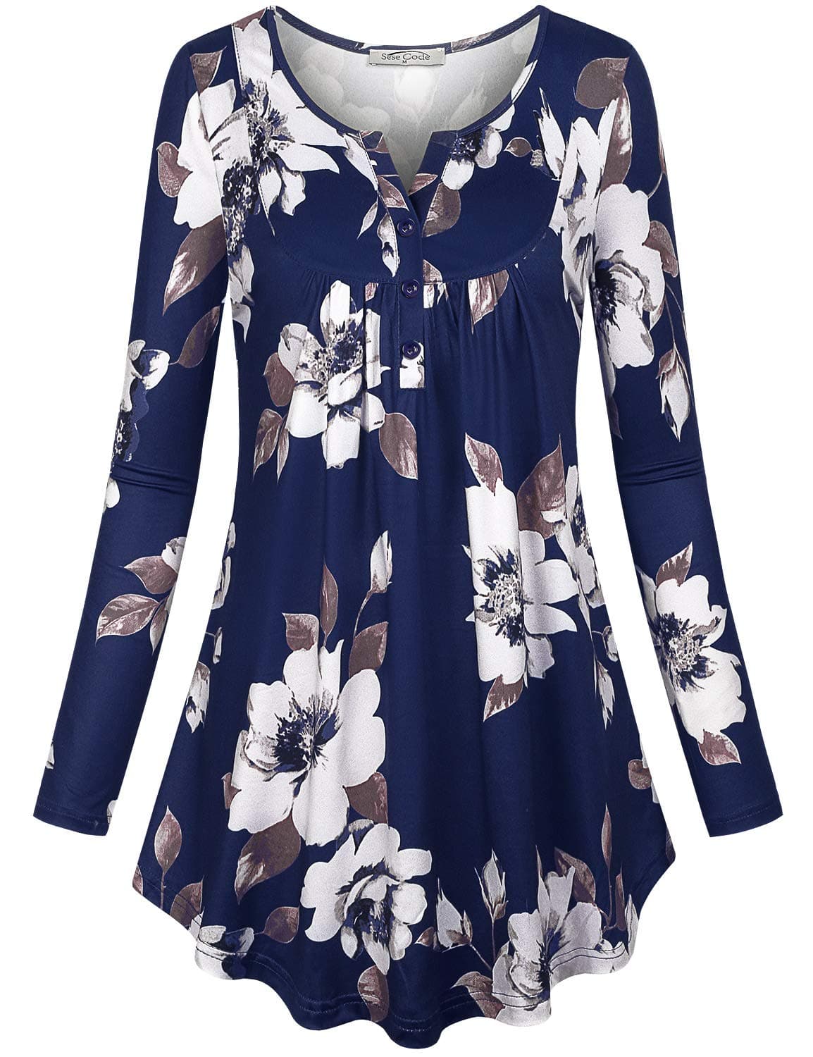 SeSe Code Long Sleeve Empire Waist Tops for Women Casual Fall to Wear with Leggings