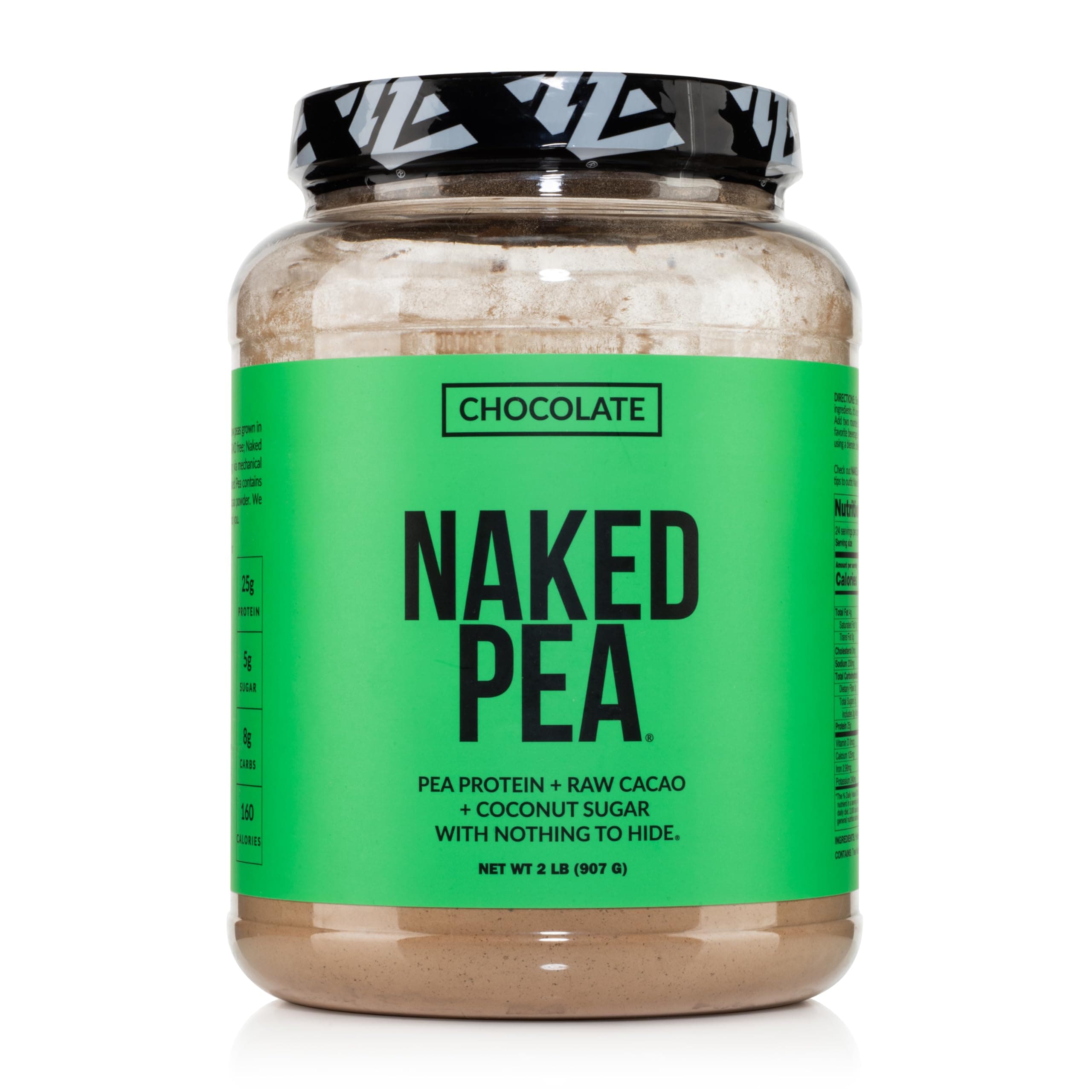 Chocolate Pea Protein Isolate from North American Farms, Only 3 Ingredients, Chocolate Vegan Protein, NSF Certified, Gluten-Free, Soy Free, GMO Free - 2LB