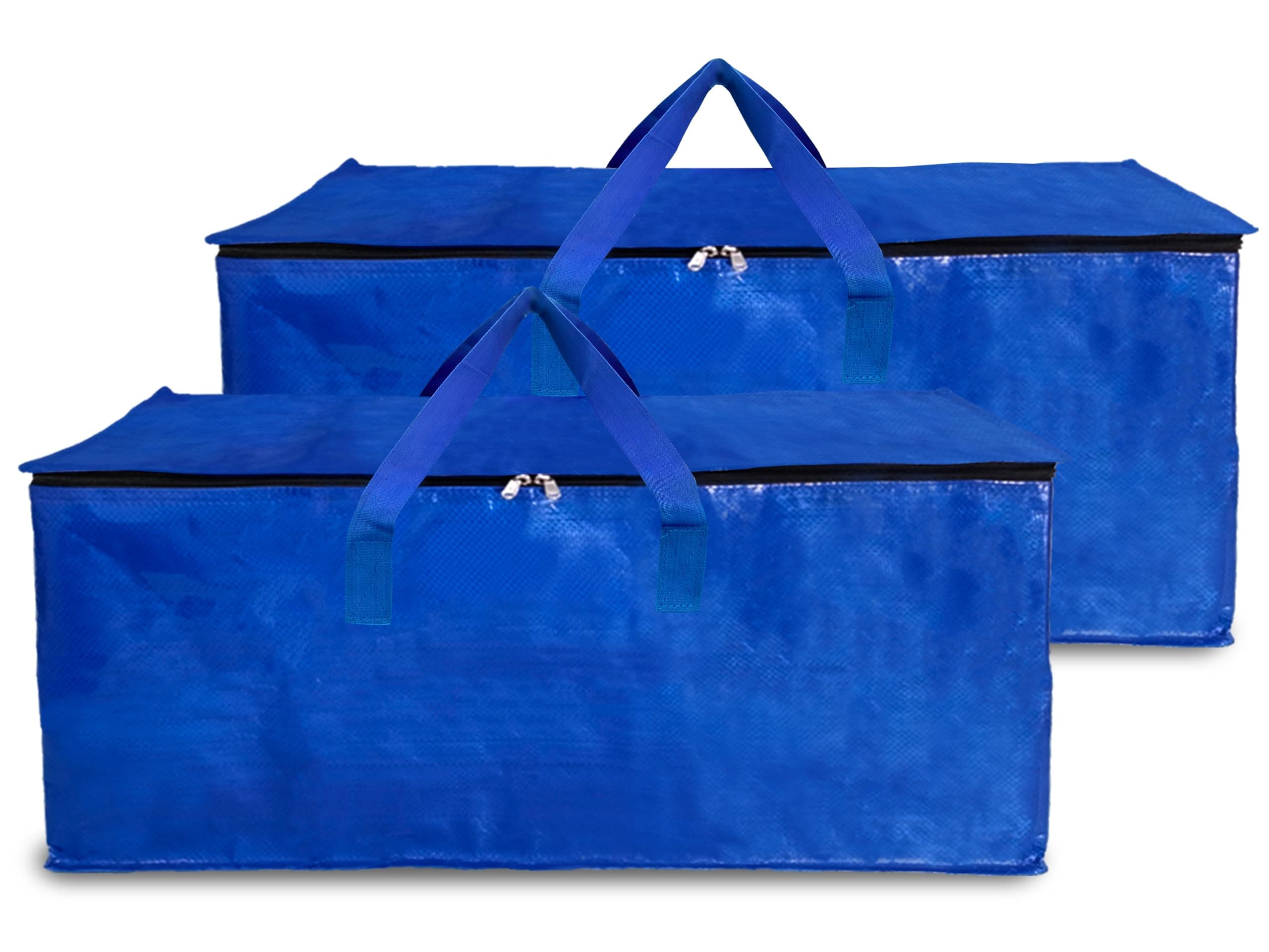 - Shalimar Large Capacity Foldable Under Bed Storage/Duffle for Travel/Moving/Wardrobe Organizer Bag| Comfortable Handles| Water Resistant | 28.5Lx13.5Wx13.5H Inches | Pack of 2 - Blue