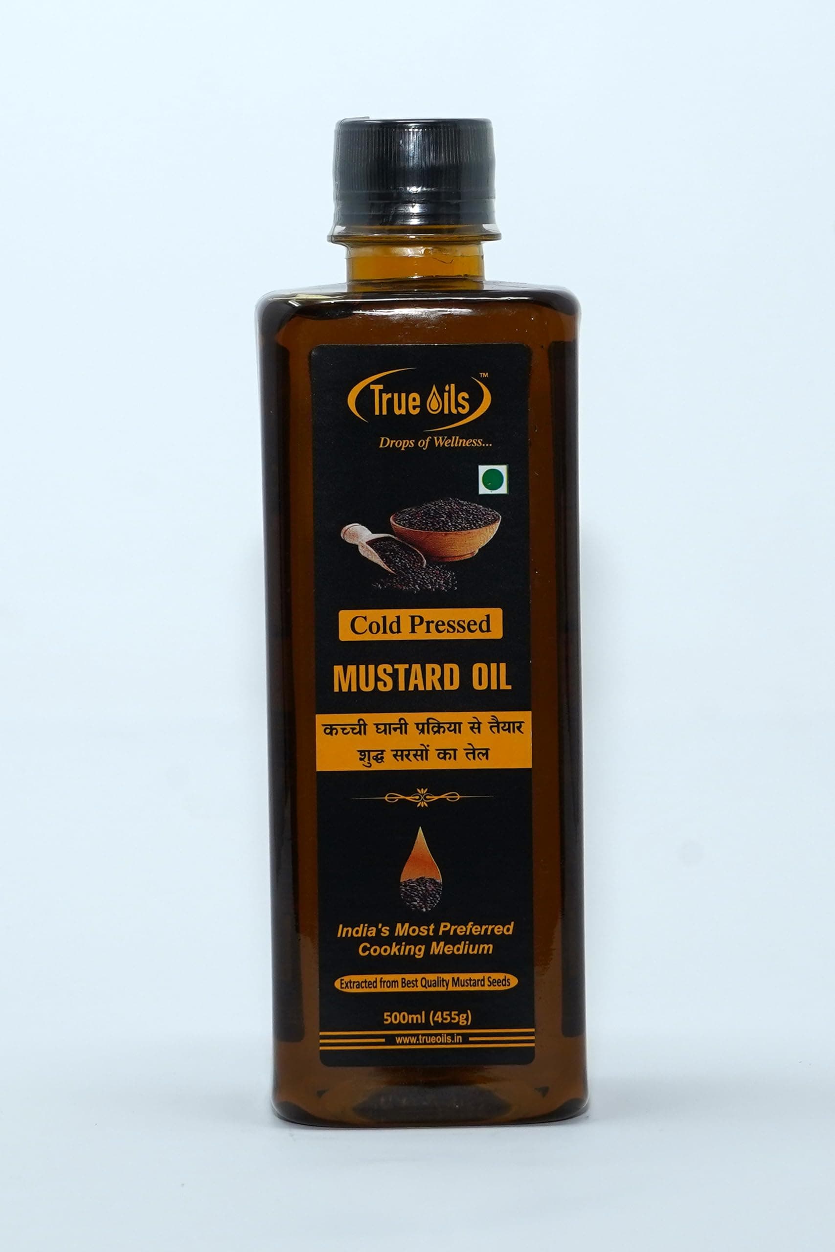 Cold Pressed Mustard Oil for Hair Growth & Body Massage | 100% Pure & Natural Black Mustard Seed Oil with Omega-3 & Vitamin E for Strong Hair & Healthy Skin – 16.90 fl oz