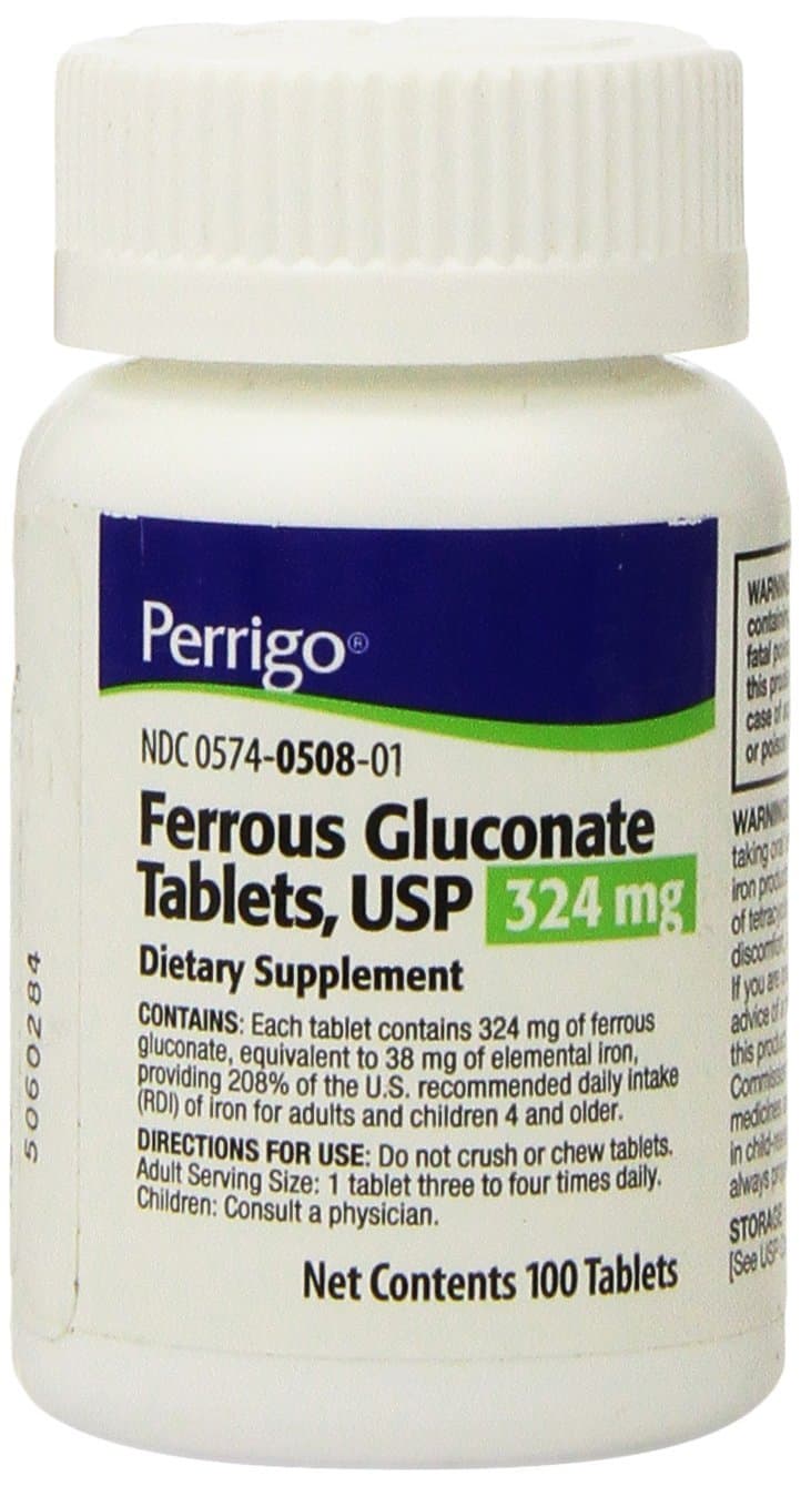 Ferrous Gluconate Tablets Mg Count One Size Multi