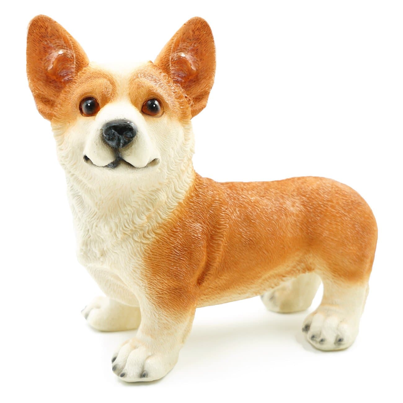 Welsh Corgi Dog Simulation Sculpture Natural Resin Home Decoration Cute Puppy for Kids Adults and Dog Person (Yellow)