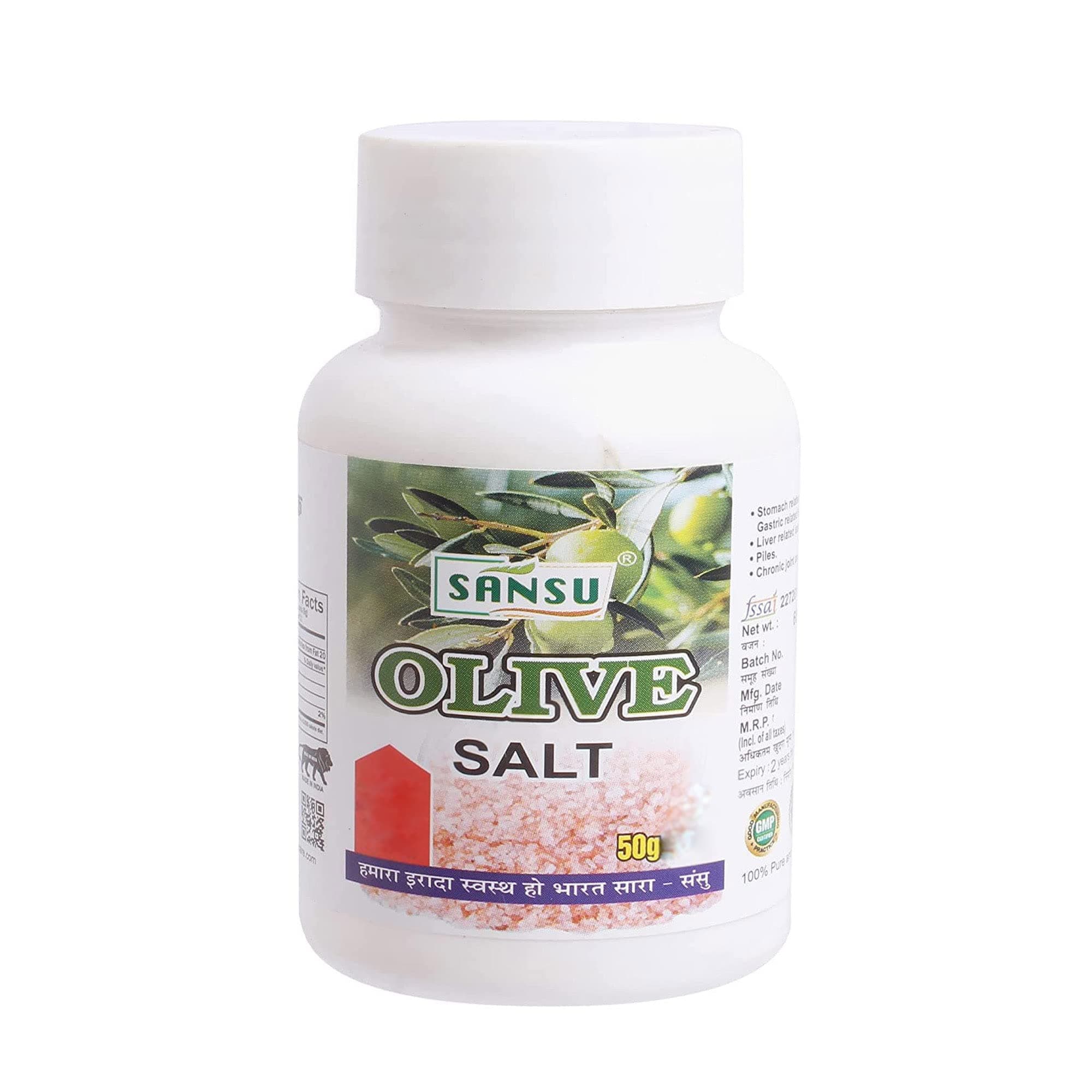 SANSU Olive salt | Jaitoon ka namak | 100% Pure for Boost Immunity | 50 Gram