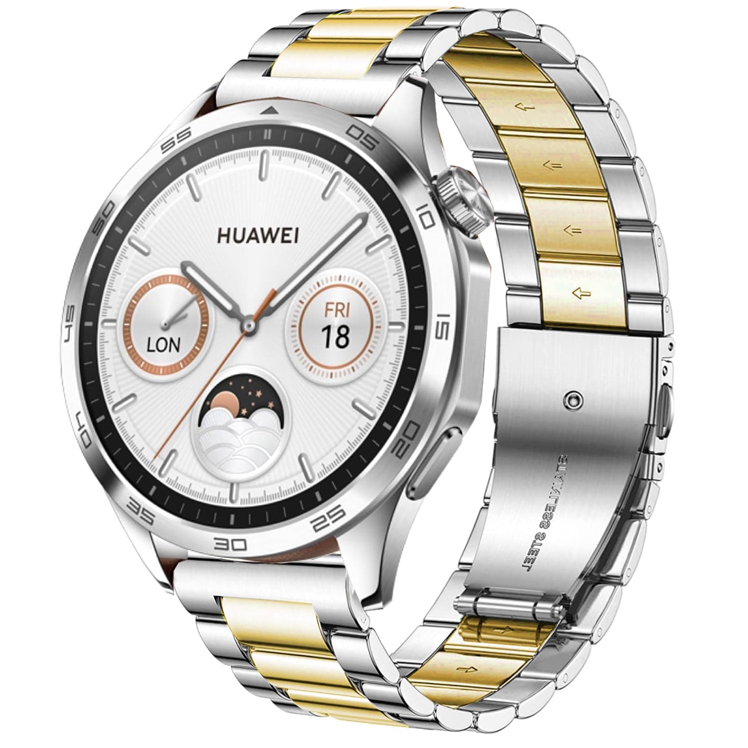 Bands Compatible with Samsung Galaxy Watch 46mm / Galaxy 3 45mm, 22mm Stainless Steel Metal Replacement Strap for Huawei Wacth GT5 / GT5 Pro / 4/4 Pro / GT4 / 3/3 Pro / GT3 46mm