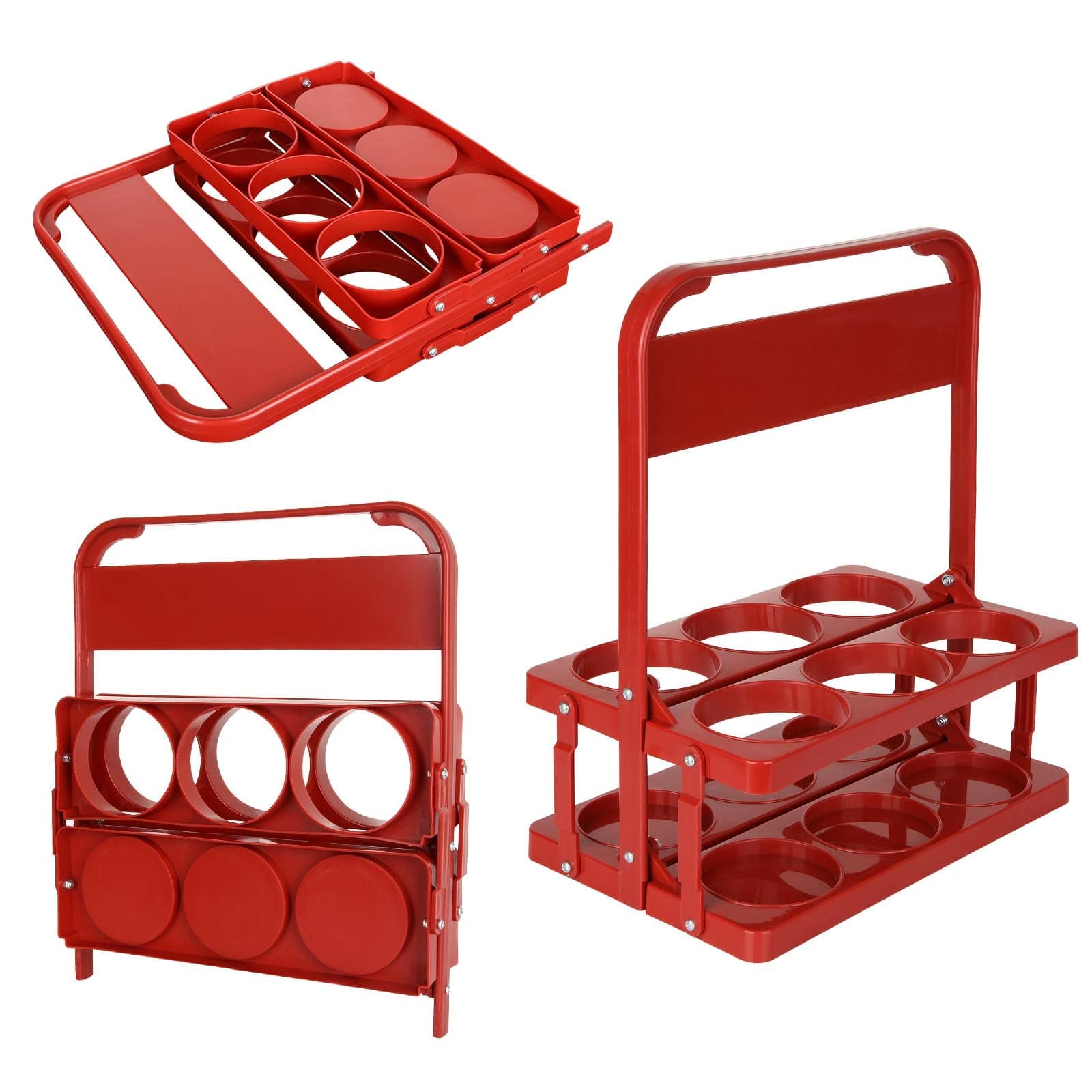 3 Pack Foldable Plastic Drink Carrier, 18 Cup Reusable Beverage Delivery Holder, Coffee Wine Rack Basket with Handle for Party Grubhub Doordash Instacart Postmates Ubereats Drivers Catering Restaurant