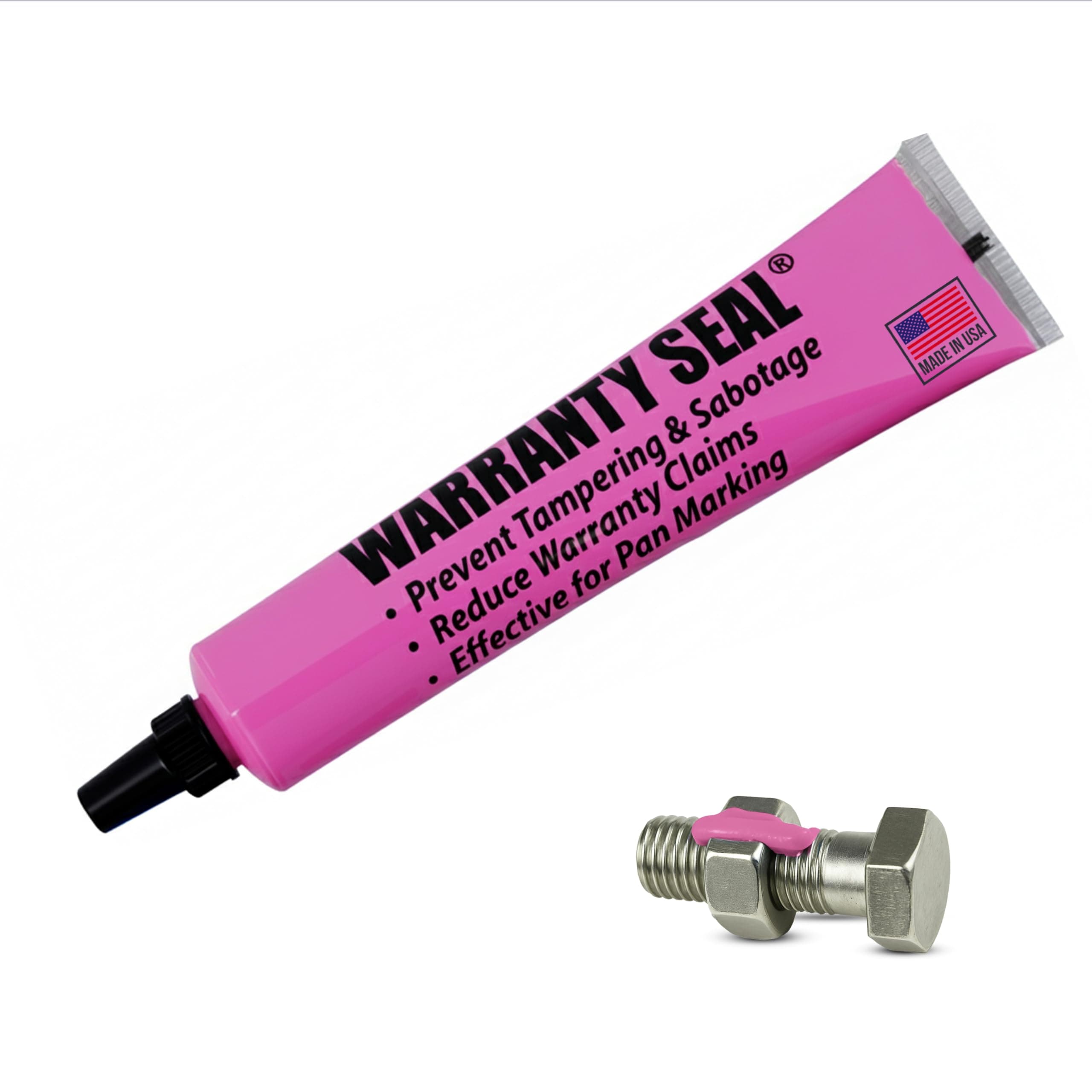 Pink Torque Seal - Tamper Proof Cross Check Repair & Maintenance Warranty Torque Marker - 1.8 Oz Squeeze Tube Indicator for Bolts & Fasteners - Made in USA