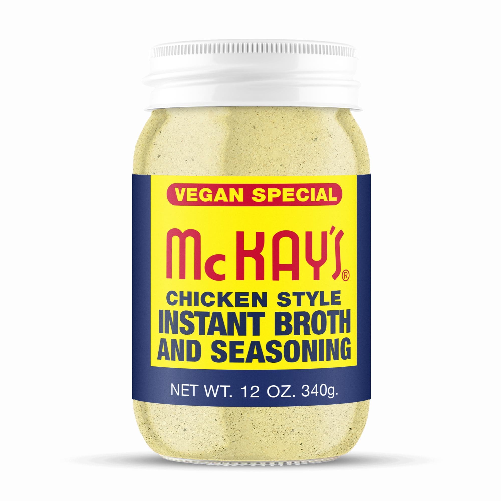 McKay’s Vegan Chicken Seasoning – Plant‑Based Chicken‑Style Bouillon & Broth Powder, Gluten‑Free Savory Cooking Seasoning for Soups, Sauces & Marinades (12 oz Jar)