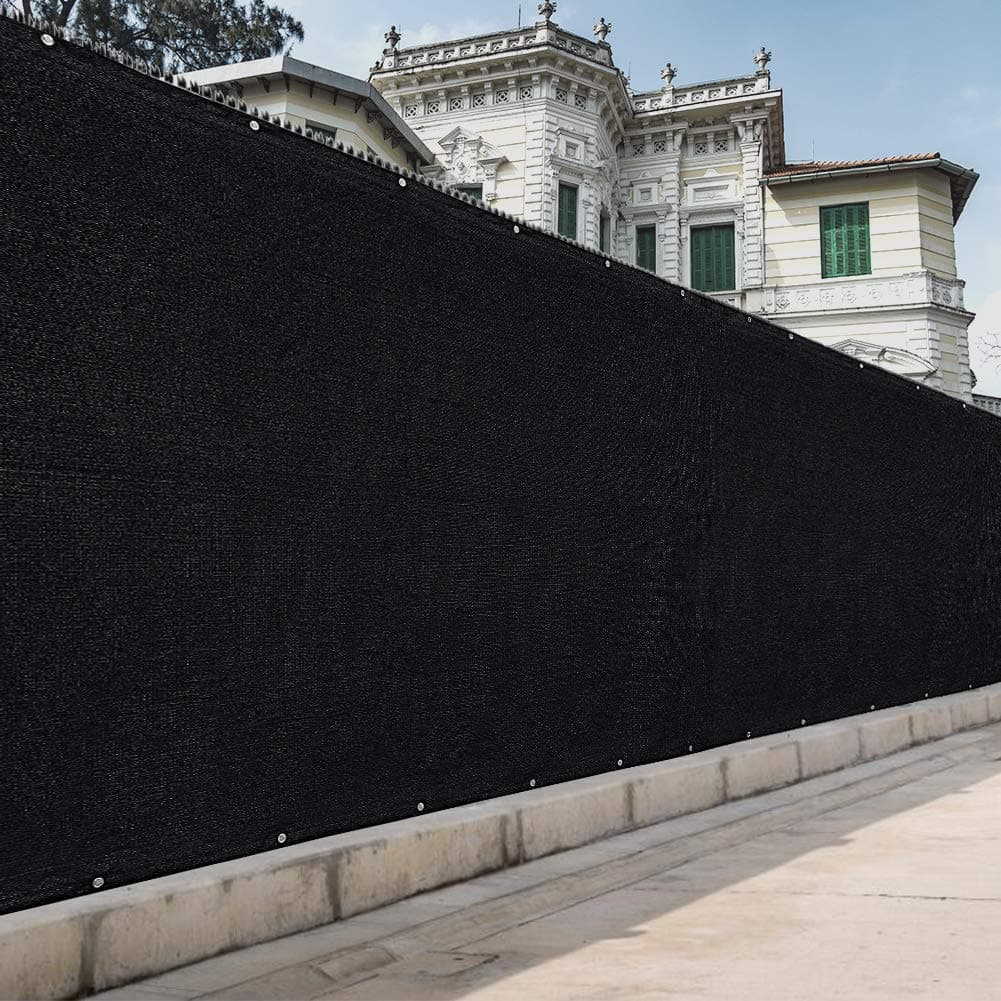 Sunkorto 4'x50' Black Fence Privacy Screen Windscreen UV Blockage Shade Screen Cover Fence, 170 GSM Heavy Duty Mesh Fencing for Outdoor Yard Farm Use