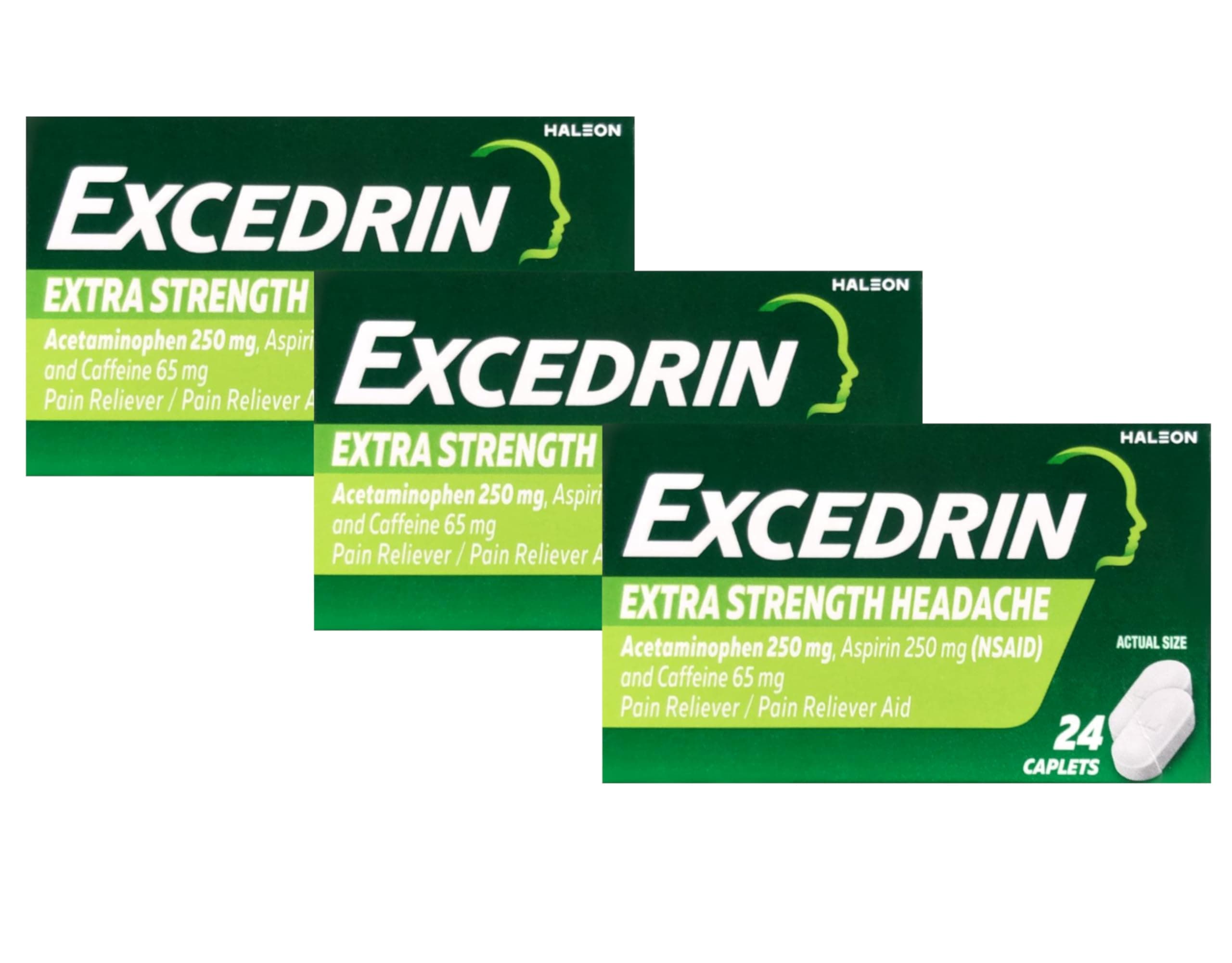 Pain Relief Caplets, Extra Strength 24 Ea (Pack of 3)