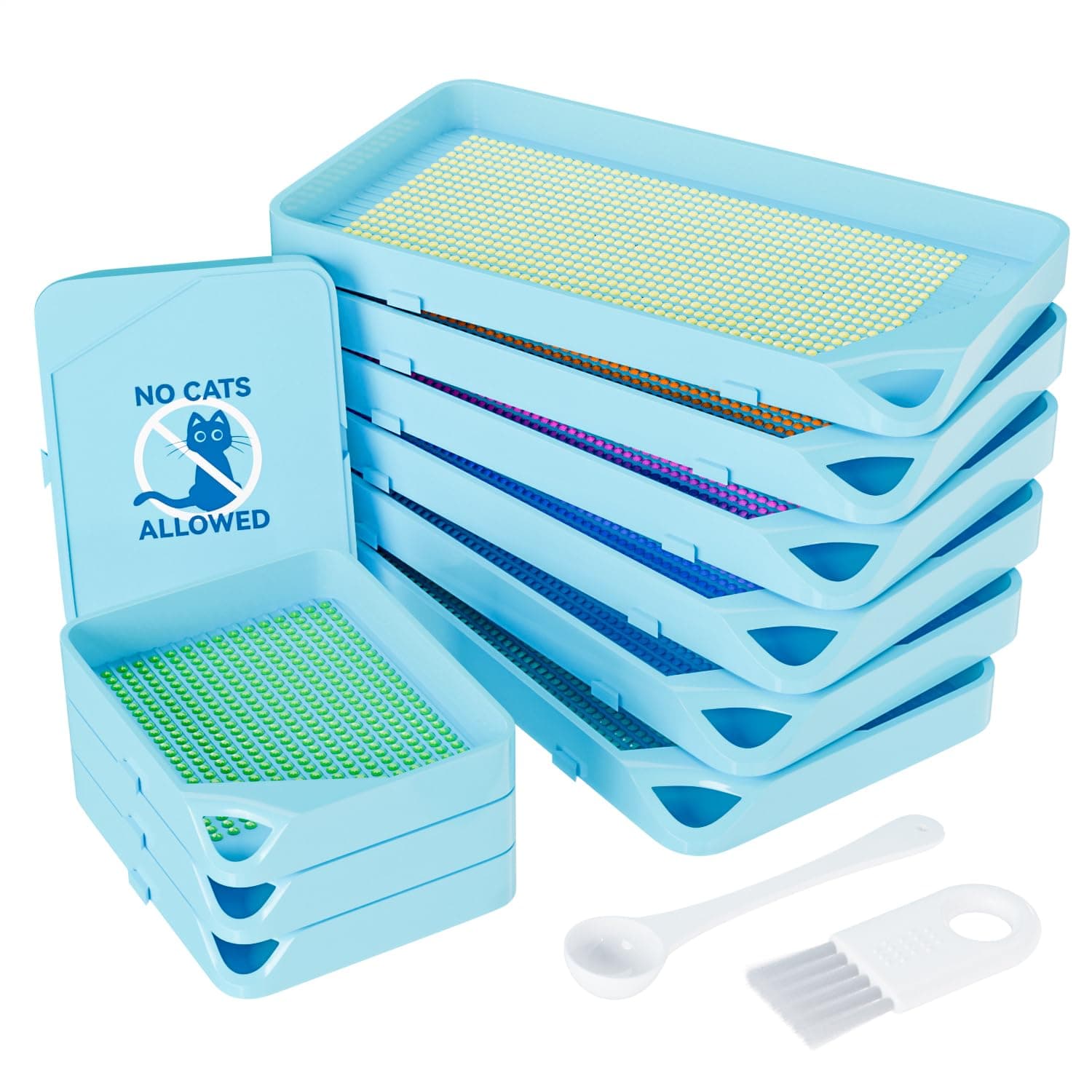 ARTDOT 10-Piece Interlocking Diamond Art Trays Kits for Adults, Stackable Diamond Painting Accessories and Tools(Blue)