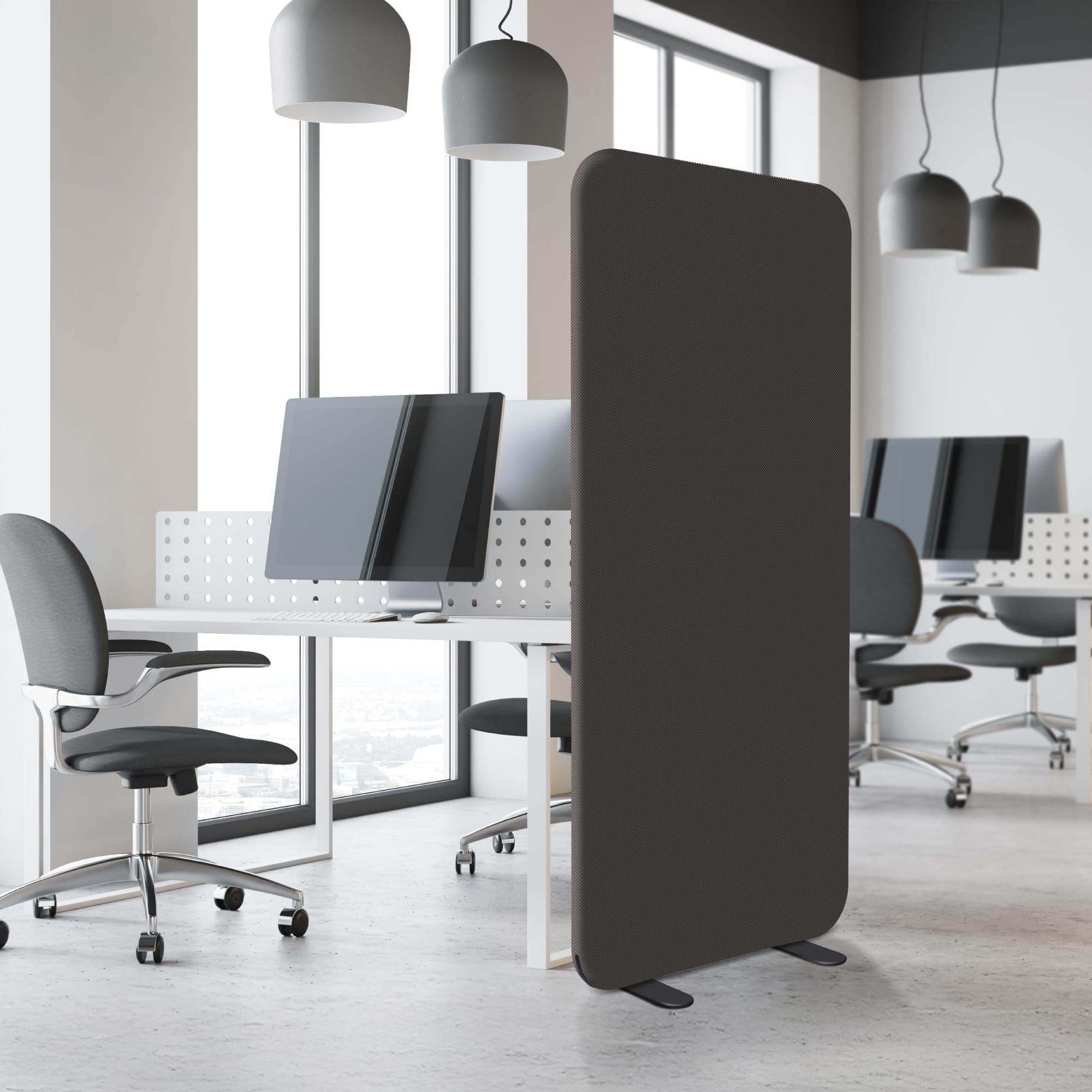 DECOLAB Room Divider Panel, Standing Privacy Partition Dividers for Office, Studio Apartment, Classroom, Home, Restaurant, Scratch Resistance, 29"x65", Iron