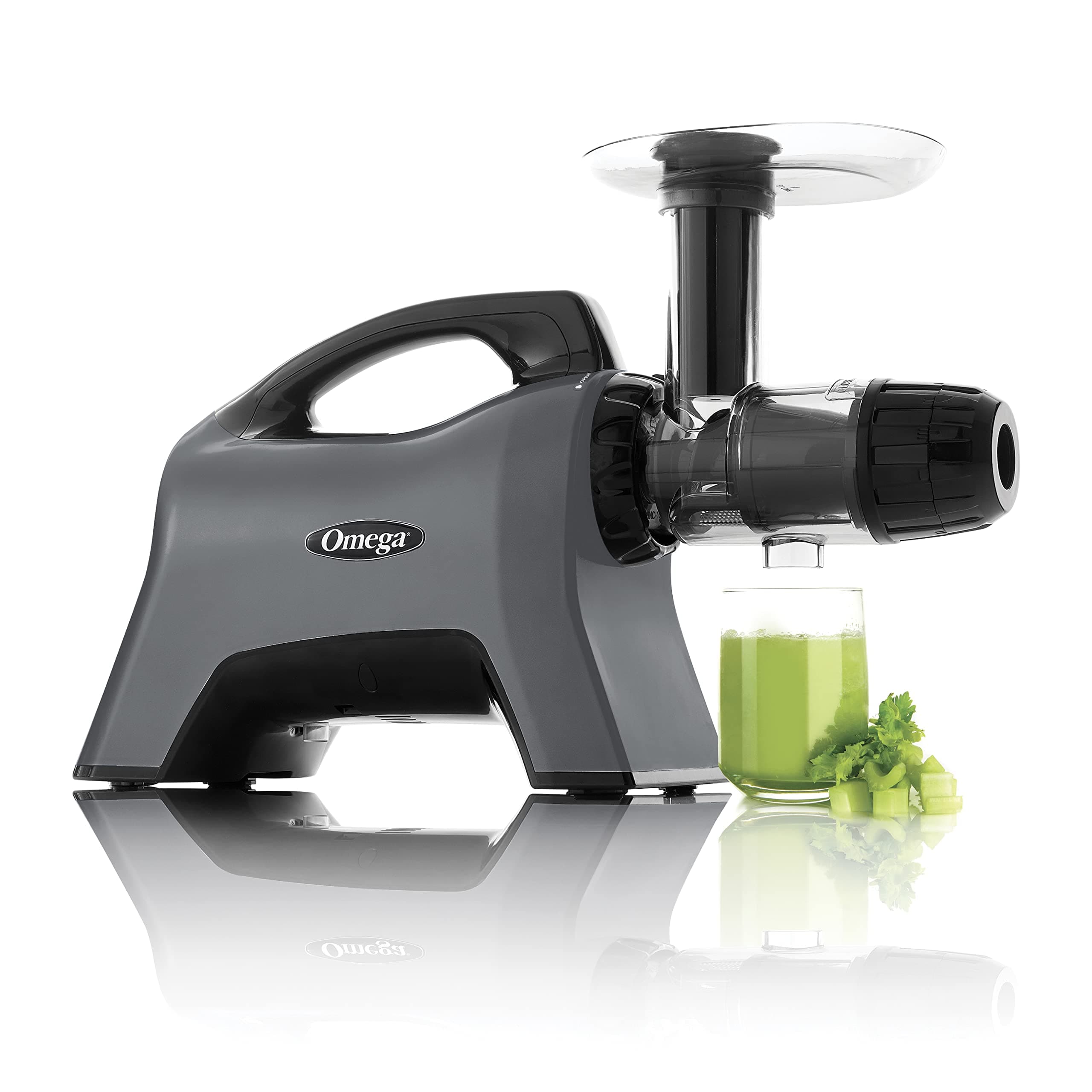 Celery Juicer and Nutrition System Masticating Juicer, Cold Press Juicer Machine For Celery with Adjustable Dial, 200-Watt, Silver