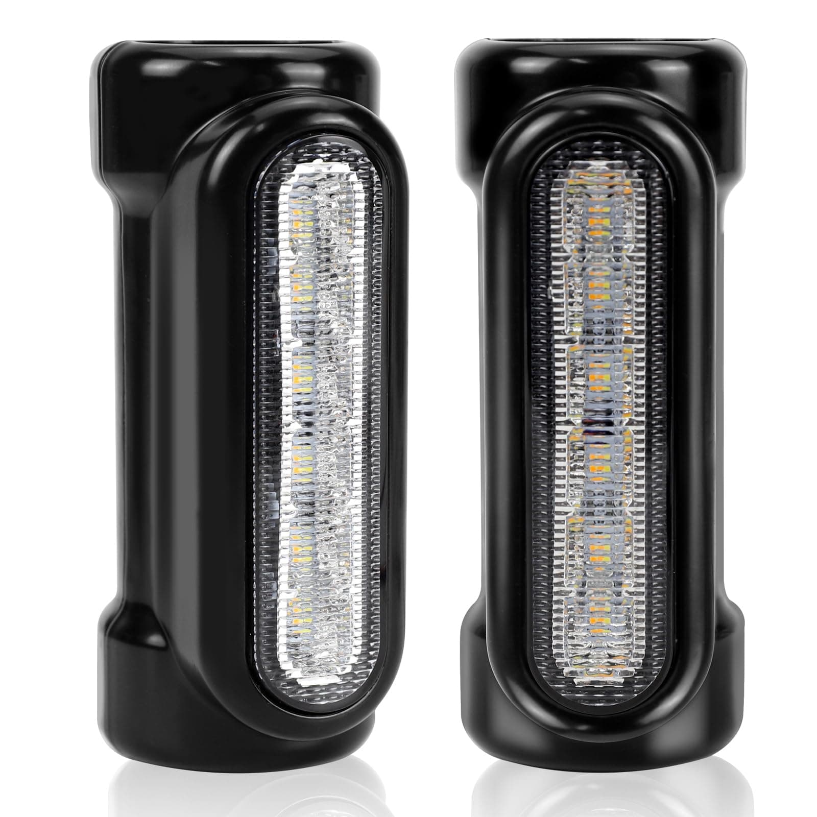 Motorcycle Highway Bar Lights Switchback Driving Lights Led Amber Turn Signals White Driving RGB Atmosphere LED Crash Bar Lights for 1-1/4 inch Crash Bars Touring Bikes Motorcycle Lights (Black)