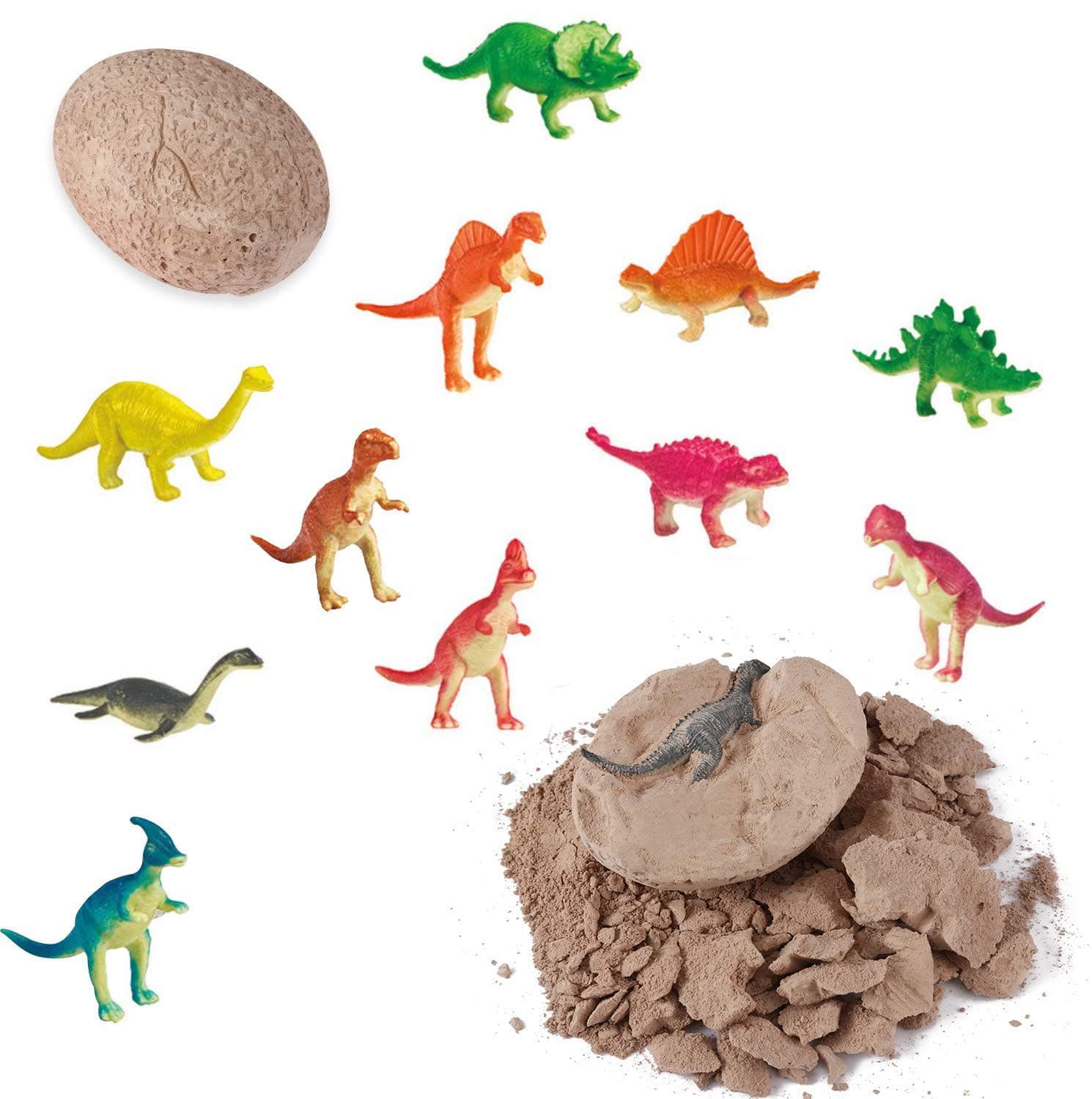 Dino Eggs Excavation Set of 12 Dinosaurs Fossil Dig Up Kit for Bday Party Favors Archaeology Science STEM Gift (Dinosaur Dig Kit)