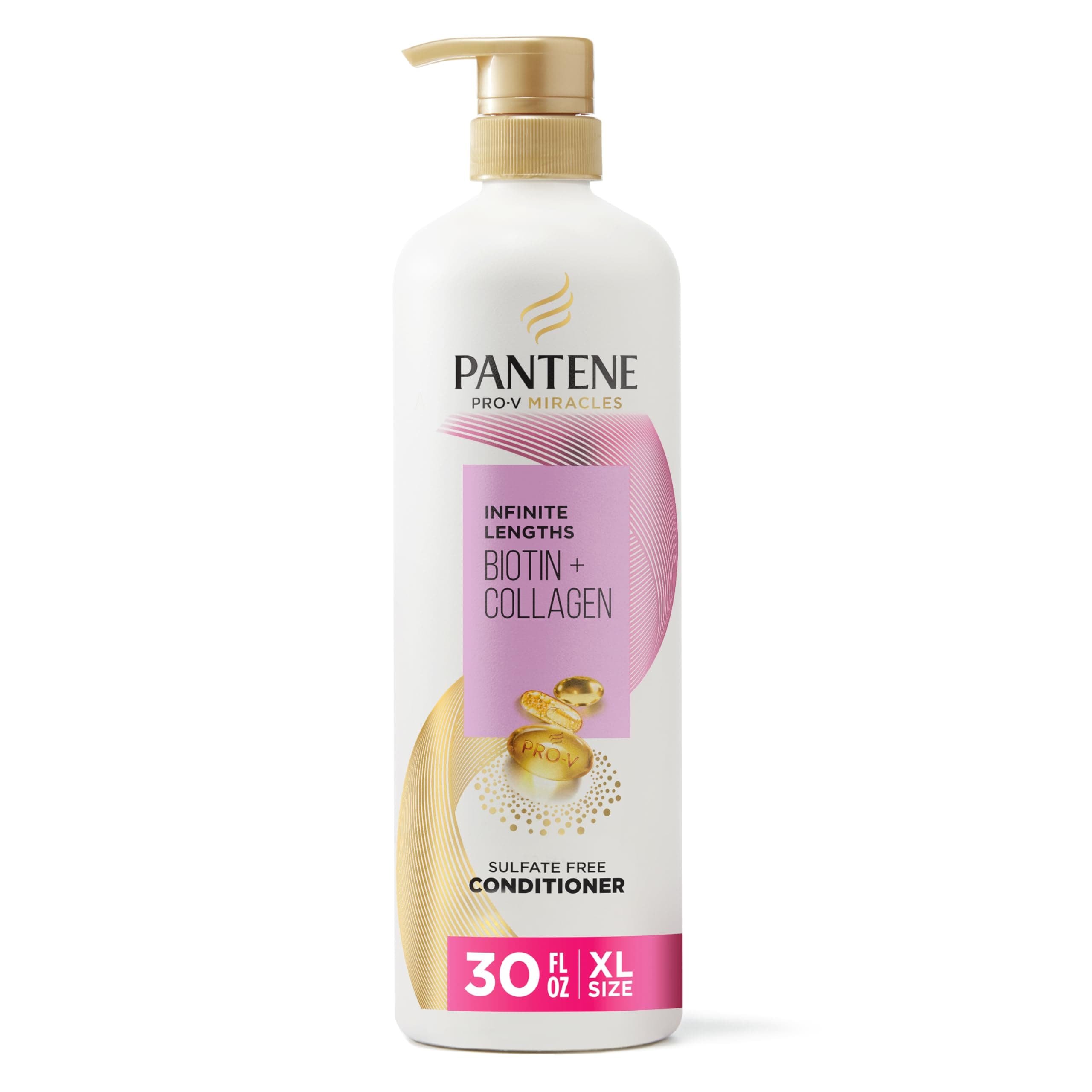 Infinite Lengths Conditioner with Biotin + Collagen, Strengthens Brittle Hair, Up to 90% Less Breakage, 1 Minute Miracle, Safe for Color Treated Hair, Floral Scent, 30 Fl Oz
