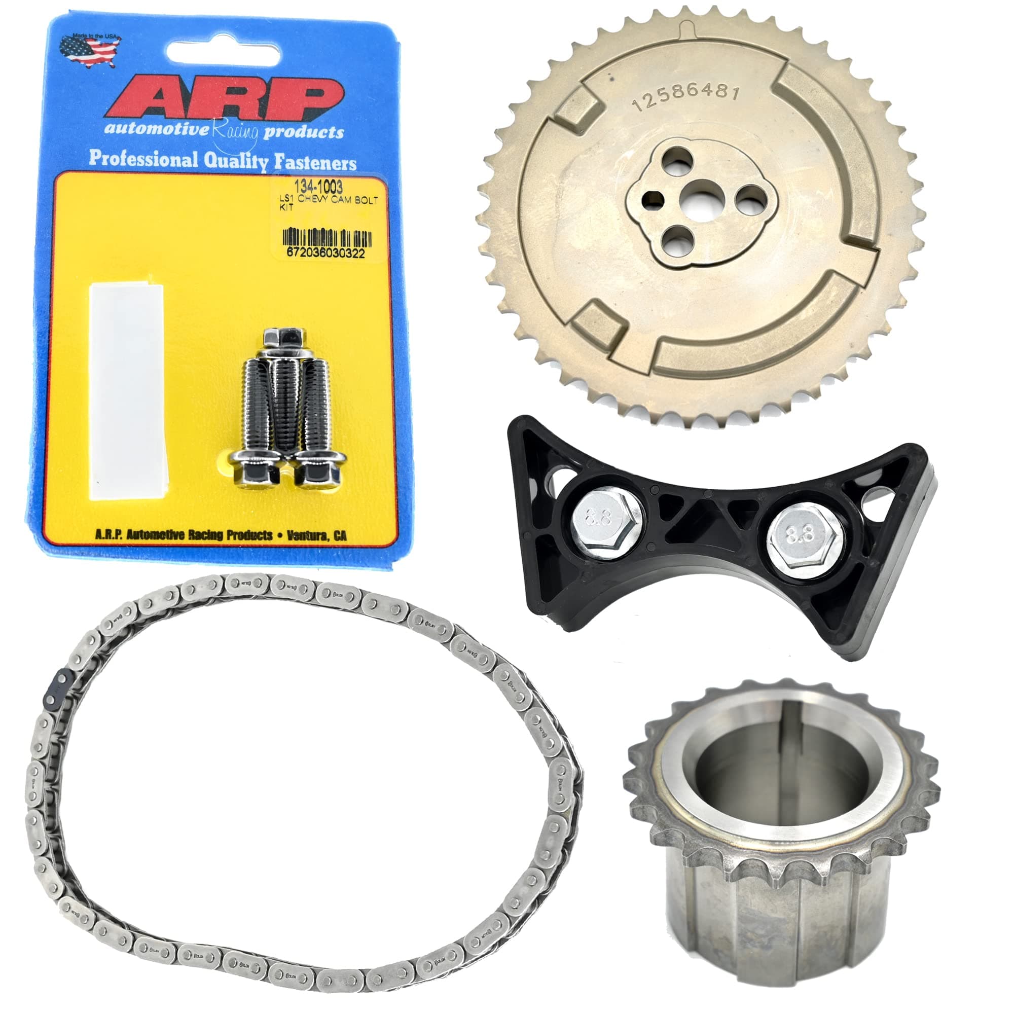 Michigan Motorsports LS Timing Chain Set with Cam Sprocket, ARP Cam Bolts, Crank Gear, Timing Chain, and Dampner | Fits GM LS Engines | 4.8 5.3 5.7 6.0 LS1 LS2 LS3 LS6 L99 LS4 LS9 LSA LQ4