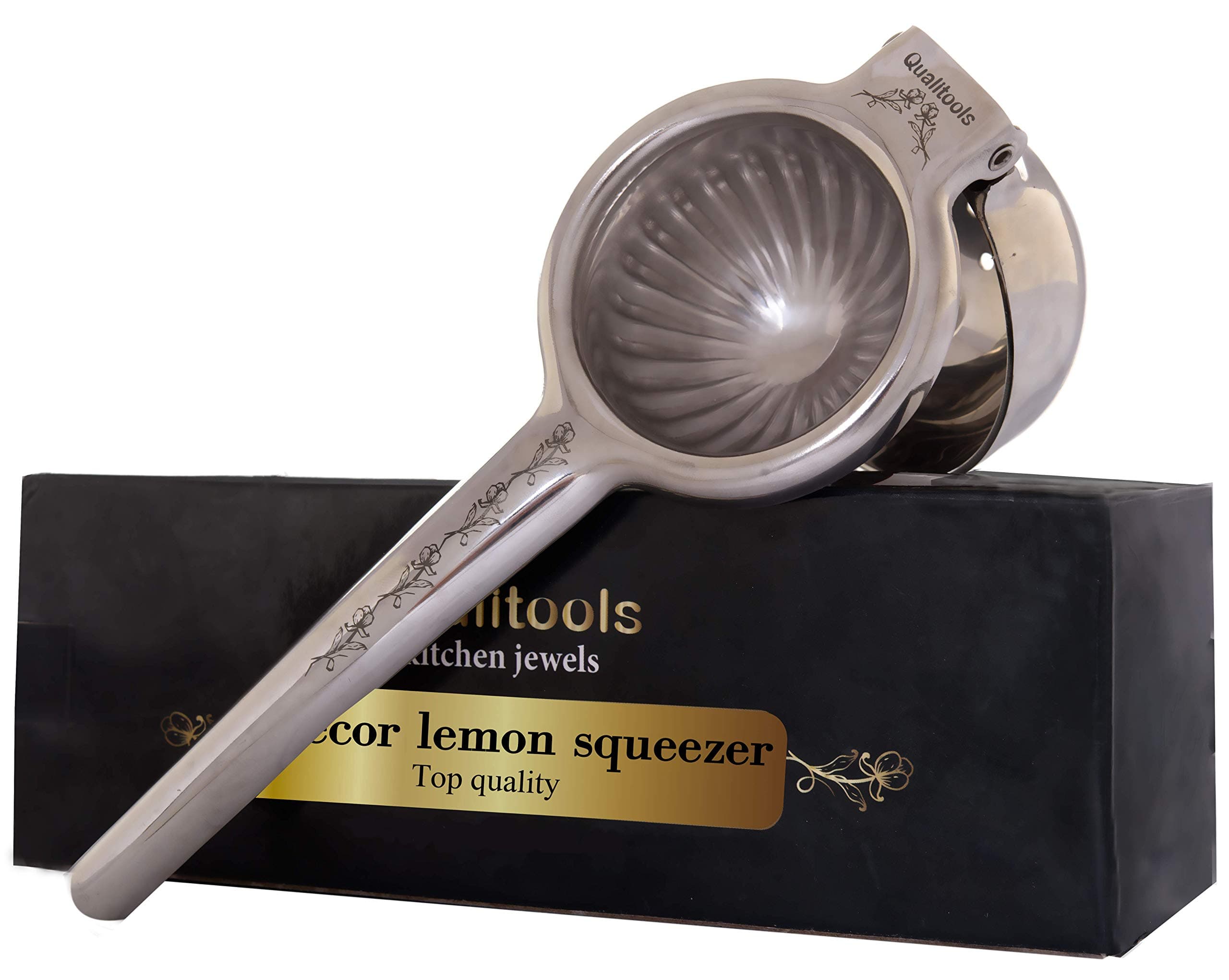Lemon Squeezer Stainless Steel Manual Citrus Press Juicer Heavy Duty Metal Lime Squeezer Stainless Steel, Dishwasher Safe