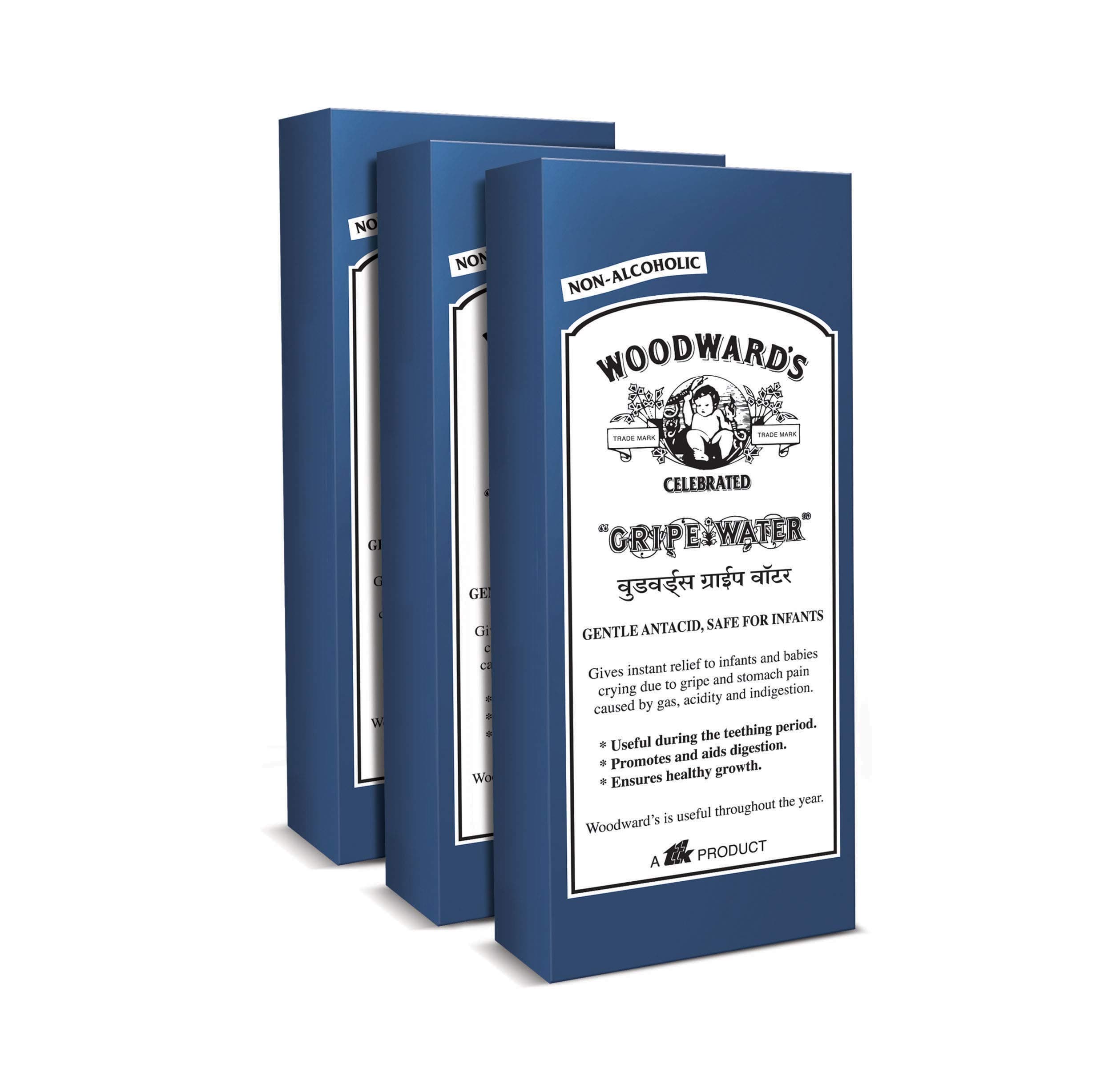 Woodwards Gripe Water 200 ml (Pack of 3) Royal Blue (WGWCombo1)"
