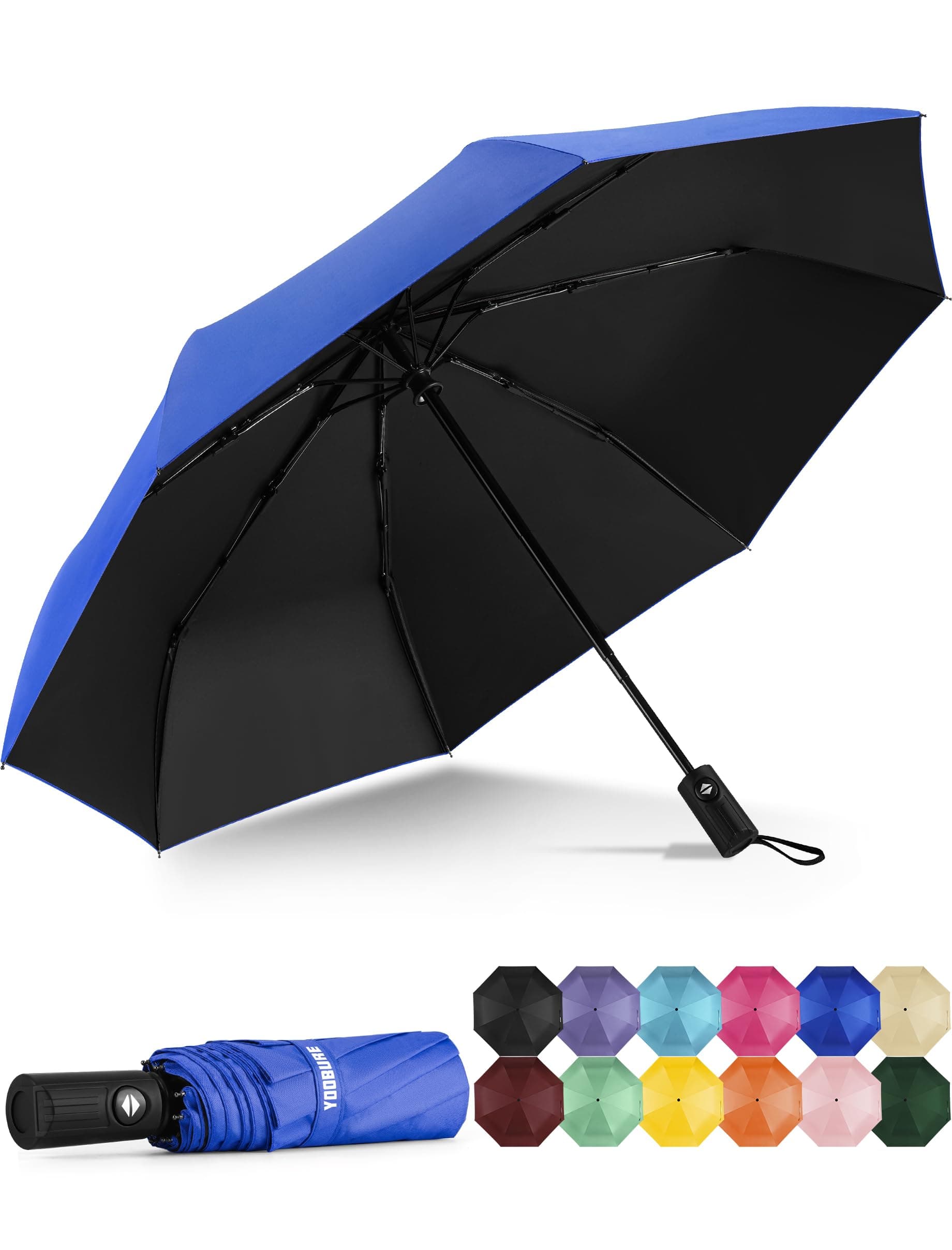 Windproof Travel Umbrella - Automatic Umbrellas for Rain, Compact Folding Umbrella with UV Protection, Lightweight Portable Design for Backpack/Walking/Car, Sun & Storm Ready